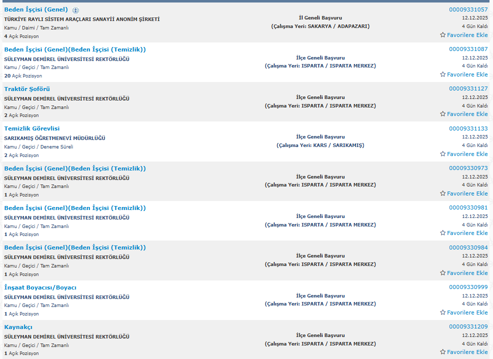 İl Sağlık Müdürlüğü, Öğretmenevleri ve Belediyelere İşçi Alımı Başladı