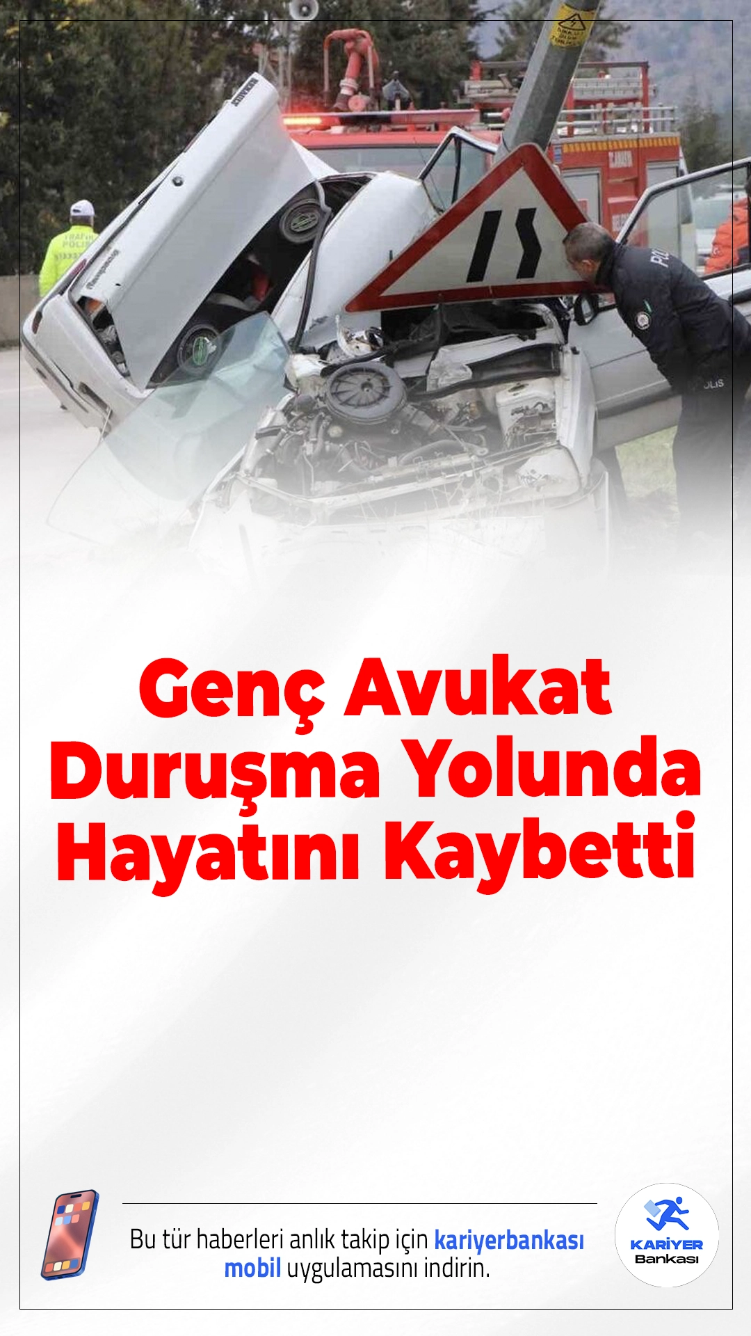 Genç Avukat Duruşma Yolunda Hayatını Kaybetti.Amasya'da 25 yaşındaki Avukat Erhan Şahiner, duruşmaya giderken geçirdiği trafik kazasında yaşamını yitirdi.