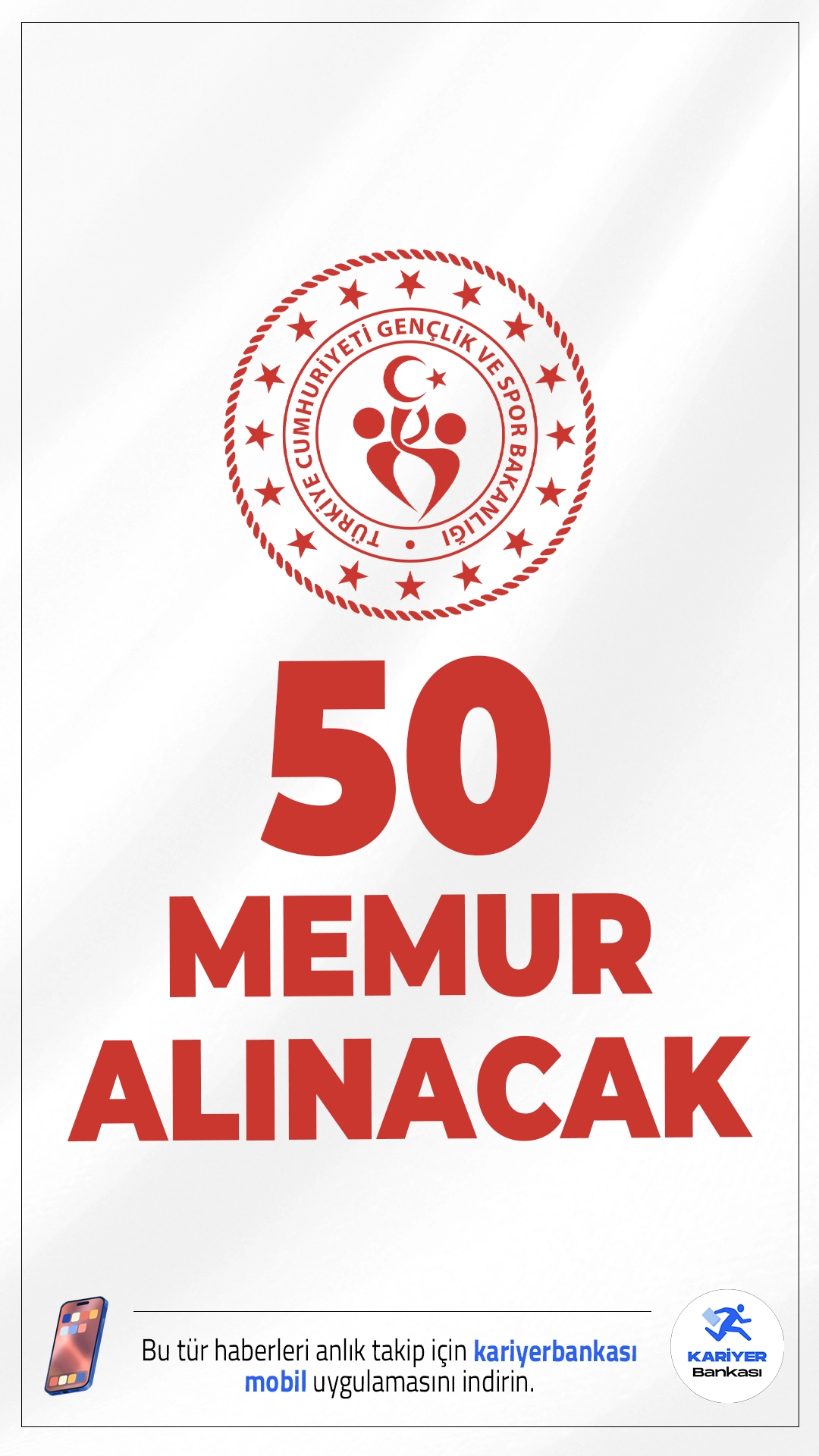 GSB 50 Memur Alımı Duyurusu Yayımlandı.Gençlik ve Spor Bakanlığı (GSB), Rehberlik ve Denetim Başkanlığı bünyesinde görev yapmak üzere 50 Müfettiş Yardımcısı alımı için giriş sınavı düzenliyor. Adaylar KPSS puanı, yazılı ve sözlü sınav başarılarına göre belirlenecek.