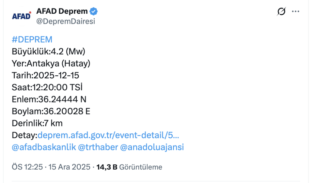 Hatay deprem