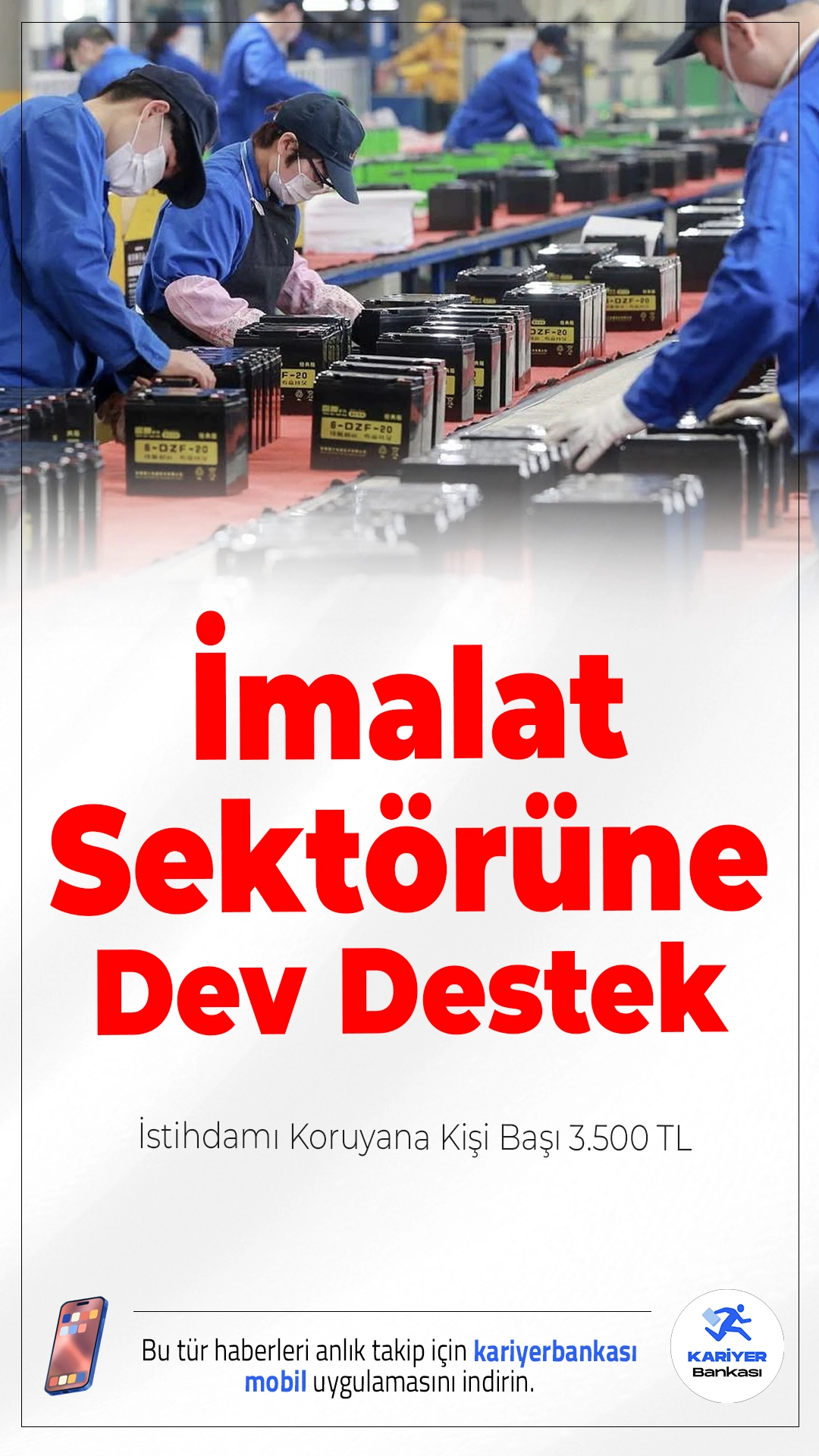 İmalat Sektörüne Dev Destek: İstihdamı Koruyana Kişi Başı 3.500 TL.Çalışma ve Sosyal Güvenlik Bakanı Vedat Işıkhan, üretim gücünü artırmak ve istihdamı korumak adına imalat sektörüne yönelik 50 milyar liralık yeni destek paketini duyurdu. İstihdamı sürdüren işletmelere kişi başı 3.500 TL destek sağlanacak.