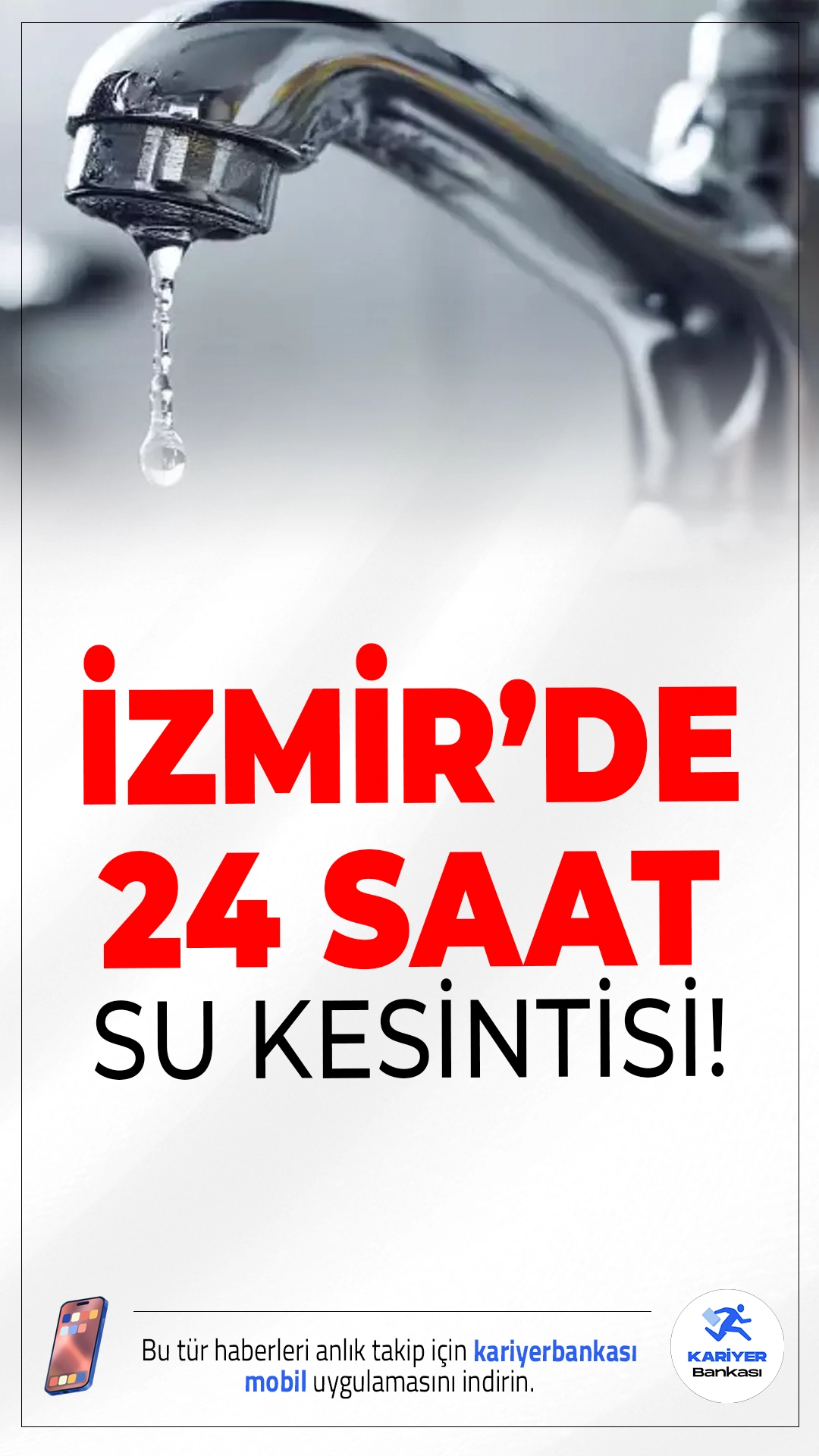 İzmir'in Belirli İlçelerinde 24 Saatlik Su Kesintisi Uygulanacak.İZSU, İzmir’in iki ilçesinde yeni içme suyu hattının devreye alınması nedeniyle 24 saat sürecek planlı su kesintisi yapılacağını duyurdu.