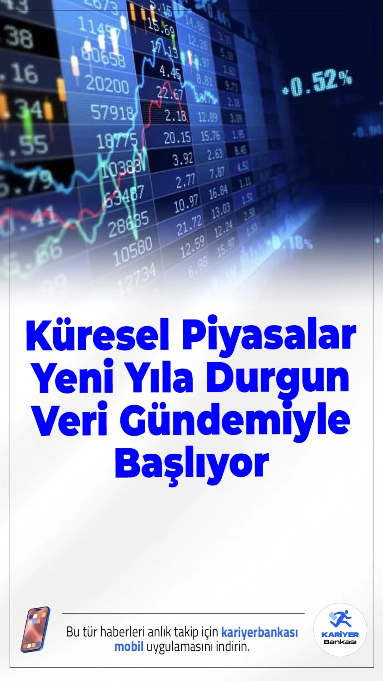Küresel Piyasalar Yeni Yıla Durgun Veri Gündemiyle Başlıyor.ABD’nin beklentilerin üzerindeki büyüme rakamlarına rağmen, yılbaşı tatili öncesi piyasalar sakin ve temkinli bir görünüm sergiliyor.