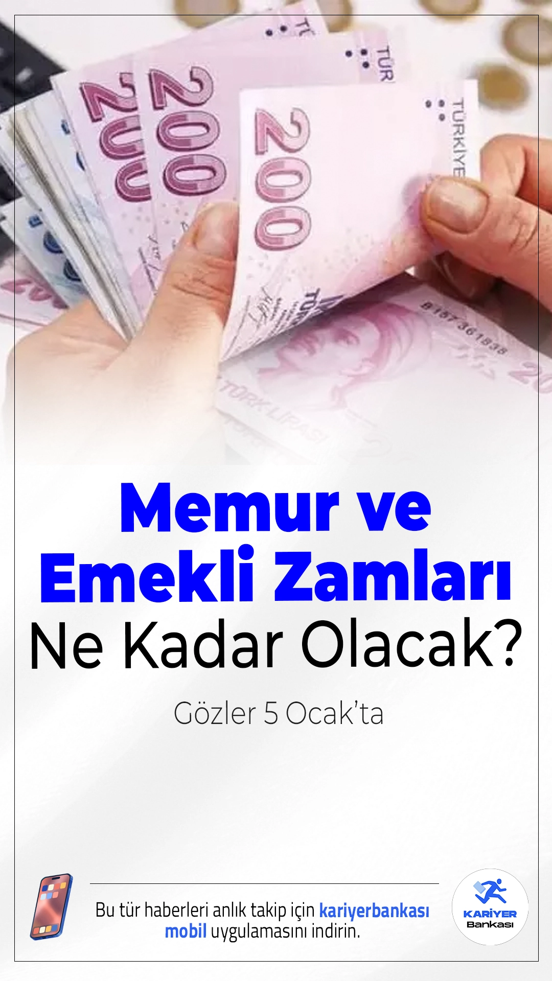 Memur ve Emekli Zamları Ne Kadar Olacak? Gözler 5 Ocak'ta.Yeni yılda memur ve emekli maaşlarına yapılacak zam oranları için geri sayım başladı. TÜİK’in açıklayacağı aralık ayı enflasyonuyla birlikte zamlar netleşecek.