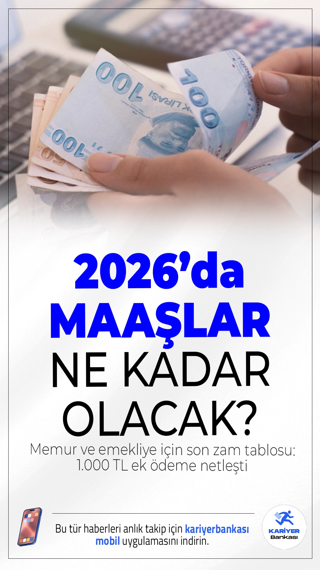 Memur ve Emekliye 2026 Zammı Şekilleniyor: Maaşlara %18,84'e Varan Artış ve 1.000 TL Ek Ödeme Yolda.2026 Ocak ayında memur ve emekli maaşlarında ciddi artışlar bekleniyor. Beş aylık enflasyon farkı netleşti, gözler artık aralık verisinde. 1.000 TL'lik ilave ödeme ile birlikte yeni yılda memurların maaşları rekor seviyelere ulaşacak.