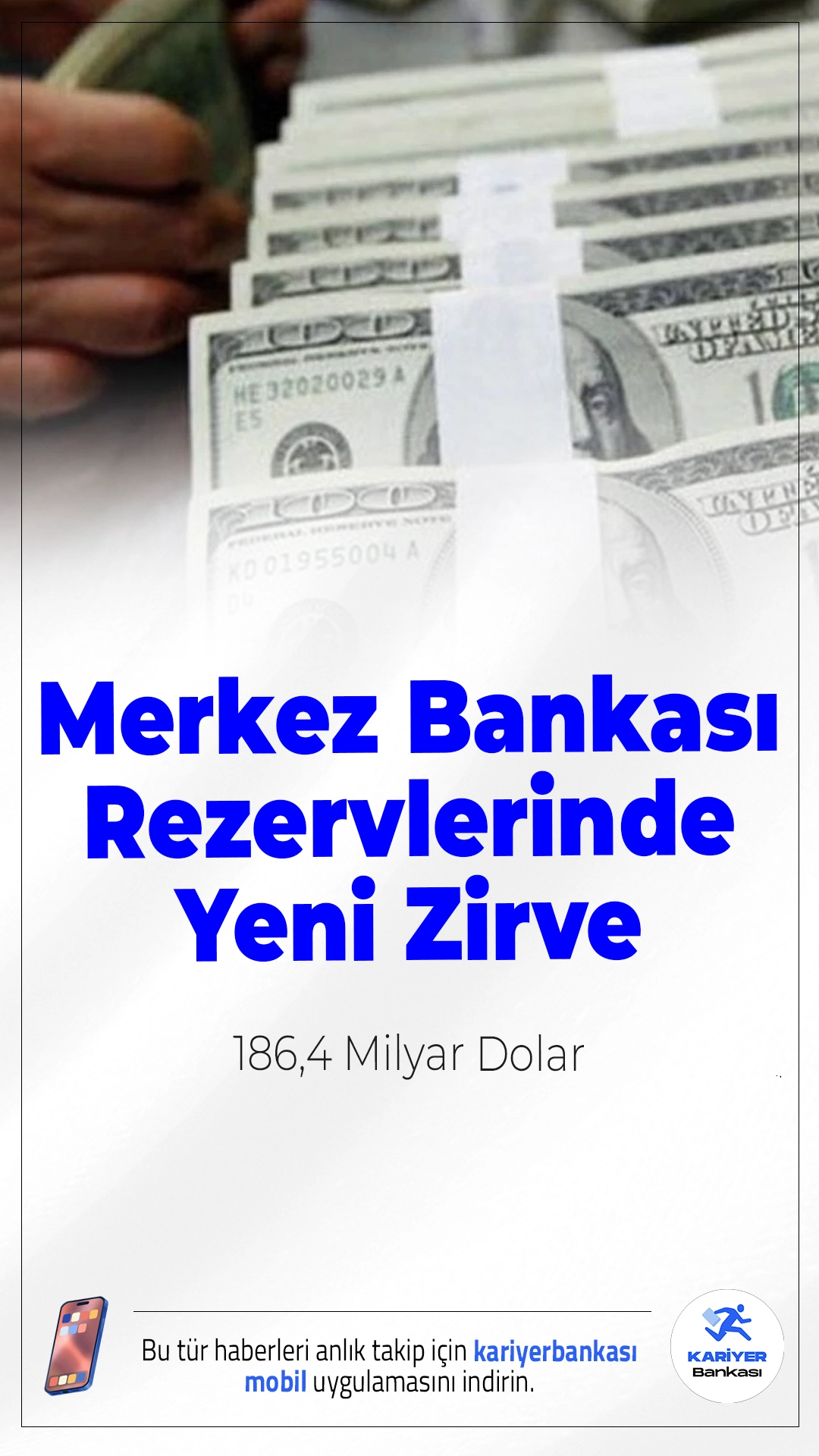 Merkez Bankası Rezervlerinde Yeni Zirve: 186,4 Milyar Dolar.Türkiye Cumhuriyet Merkez Bankası'nın toplam rezervleri 5 Aralık haftasında 3,2 milyar dolarlık artışla 186,4 milyar dolara yükseldi. Artışta hem döviz hem altın rezervlerindeki yükseliş etkili oldu.