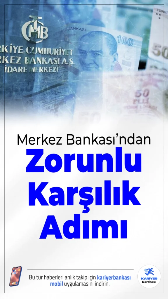 Merkez Bankası’ndan Zorunlu Karşılık Adımı.Türkiye Cumhuriyet Merkez Bankası (TCMB), zorunlu karşılık uygulamasında sadeleşme kapsamında önemli değişikliklere gitti. Yapılan düzenlemelerle döviz ve altın mevduatları ile finansman şirketlerine ilişkin birçok oran yeniden belirlendi.