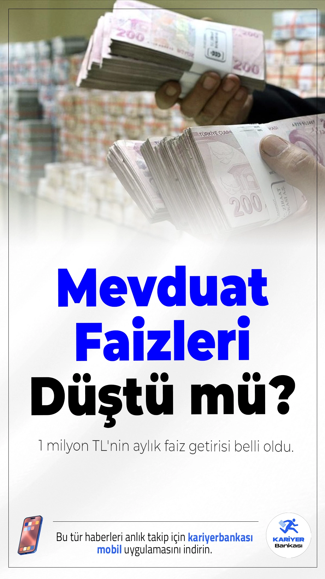 Mevduat Faizleri Düştü mü? 1 Milyon TL'nin Aylık Faiz Getirisi...Merkez Bankası’nın faiz indirimi sonrası bankalar mevduat oranlarını güncelledi. Peki 1 milyon TL'nin aylık faiz getirisi ne kadar? İşte en yüksek faiz veren bankalar ve güncel mevduat getirileri…