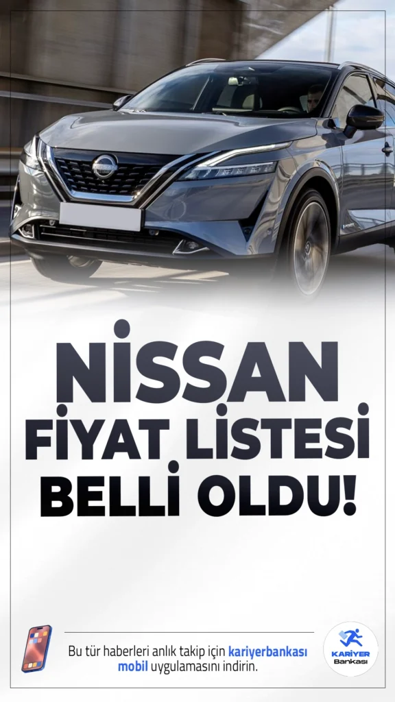 Nissan Aralık 2025 Fiyat Listesi Belli Oldu.SUV denince akla gelen markalardan Nissan, Aralık ayına özel sıfır araç kampanyalarını ve fiyat listesini duyurdu. Qashqai, X-Trail, Juke ve e-POWER modellerinde dikkat çeken indirimler sunulurken, ticari ve bireysel müşterilere faizsiz taşıt kredisi fırsatları da sağlandı.