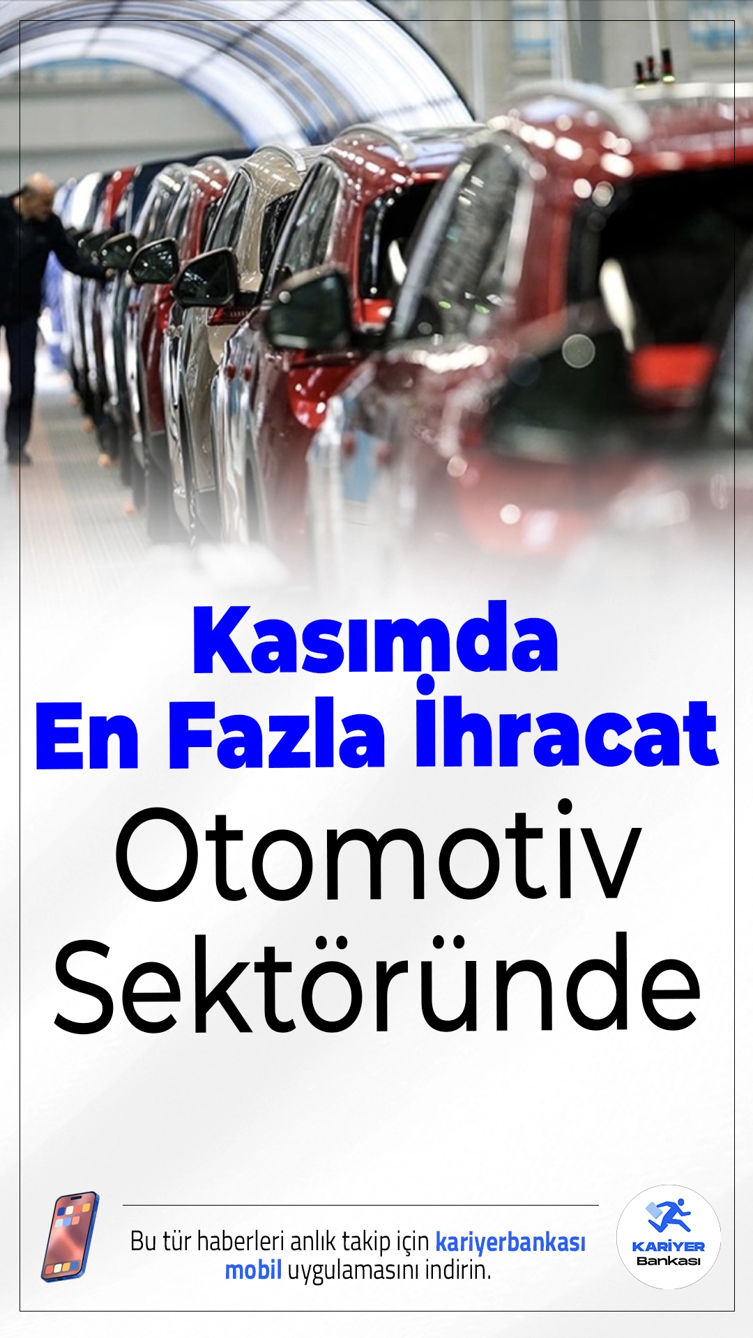 Kasımda En Fazla İhracat Otomotiv Sektöründe.Türkiye’nin ihracat performansı Kasım 2025’te artış gösterdi. En büyük payı ise otomotiv sektörü aldı. Türkiye İhracatçılar Meclisi (TİM) verilerine göre, toplam ihracat geçen yılın aynı ayına göre %2,2 artarak 22,7 milyar dolara ulaştı.
