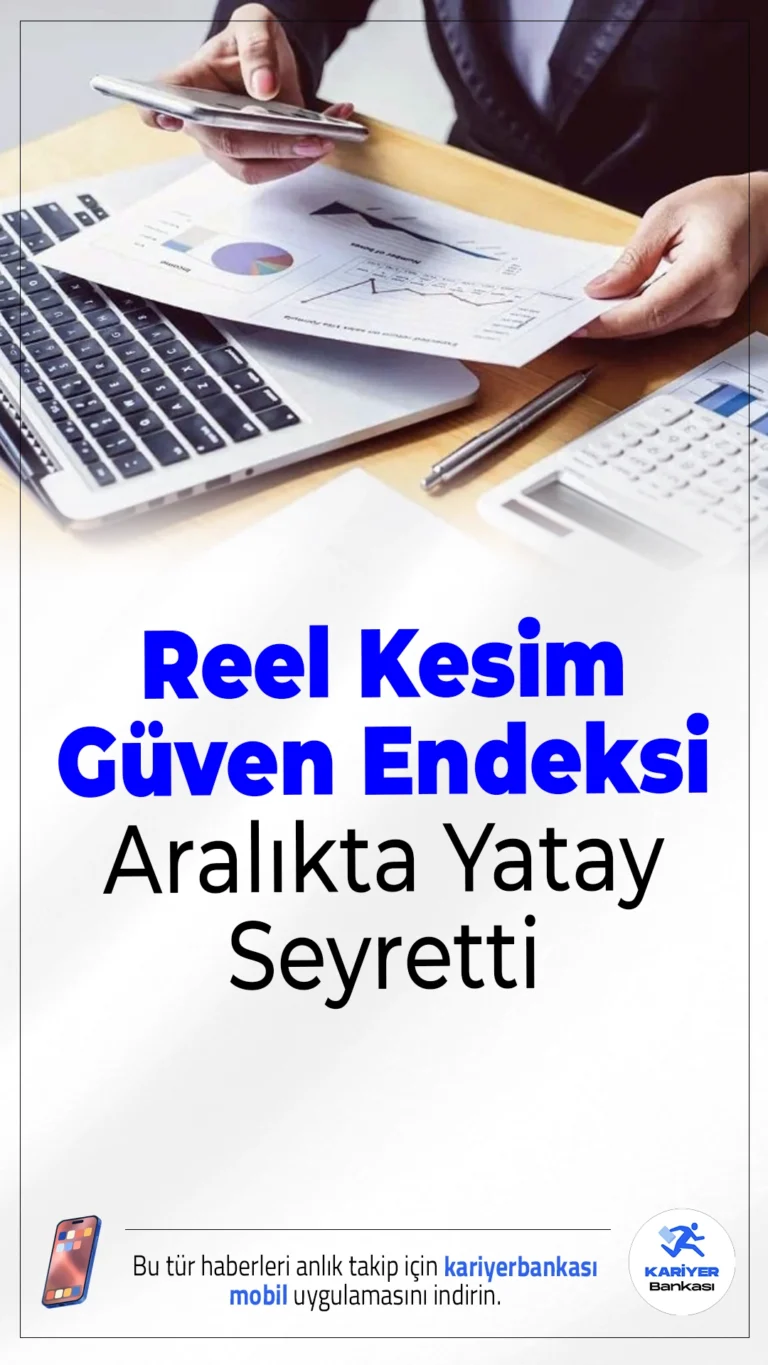 Reel Kesim Güven Endeksi Aralıkta Yatay Seyretti.Türkiye Cumhuriyet Merkez Bankası (TCMB), aralık ayına ilişkin Reel Kesim Güven Endeksi verilerini açıkladı. Endeks, mevsimsellikten arındırılmamış haliyle 100,8 seviyesinde sabit kaldı.