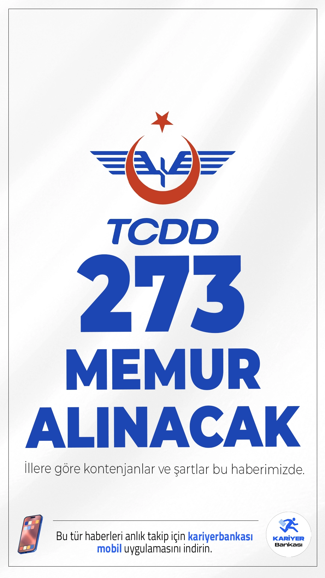 TCDD 273 Memur Alımı Yapacak.T.C Devlet Demiryolları İşletmesi Genel Müdürlüğü ön lisans ve lisans mezunlarından olmak üzere  KPSS 2025/2 ile memur alımı yapılacak. Bu kapsamda tercih yapacak adayların belirtilen şartları, nitelik kodları ve özel koşulları dikkatle incelemesi gerekmektedir.