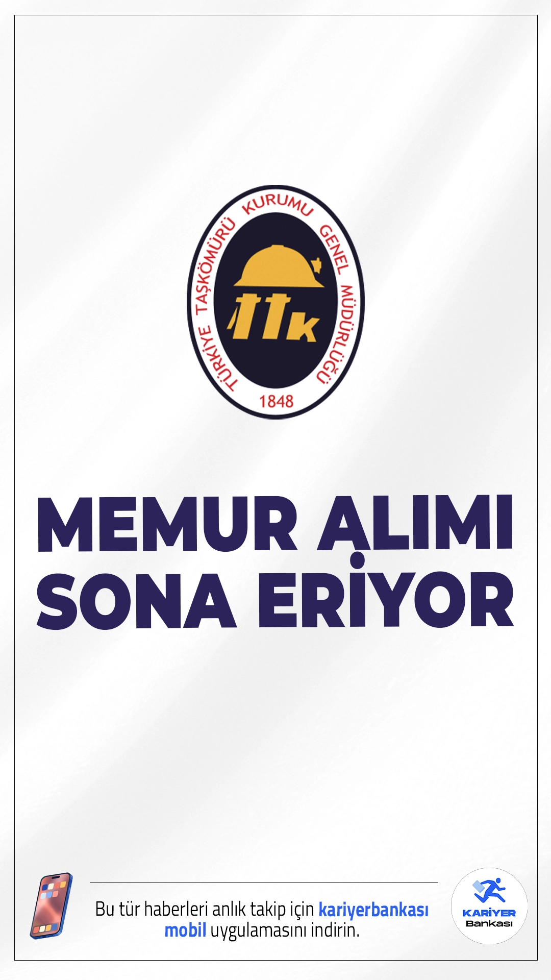 Türkiye Taşkömürü Kurumu(TTK) 115 Memur Alımı Başvuruları Sona Eriyor.KPSS 2025/2 tercihleri ile Türkiye Taşkömürü Kurumu Genel Müdürlüğüne (TTK) ortaöğretim, ön lisans ve lisans mezunlarından, merkezi atama yoluyla 115 memur alımı yapılacak. Tercih yapacak adayların belirtilen şartları, nitelik kodları ve özel koşulları taşıması gerekmektedir.Başvurular bugün saat 23.59'da sona eriyor.