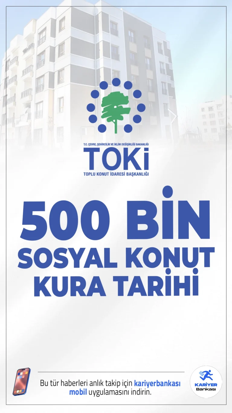500 Bin Sosyal Konut Kurası Pazartesi Başlıyor.Cumhuriyet tarihinin en büyük sosyal konut hamlesi olan Yüzyılın Konut Projesi'nde ilk kura çekimi 29 Aralık Pazartesi günü yapılacak. 81 ili kapsayan projede teslimatlar 2027 Mart ayında başlayacak.