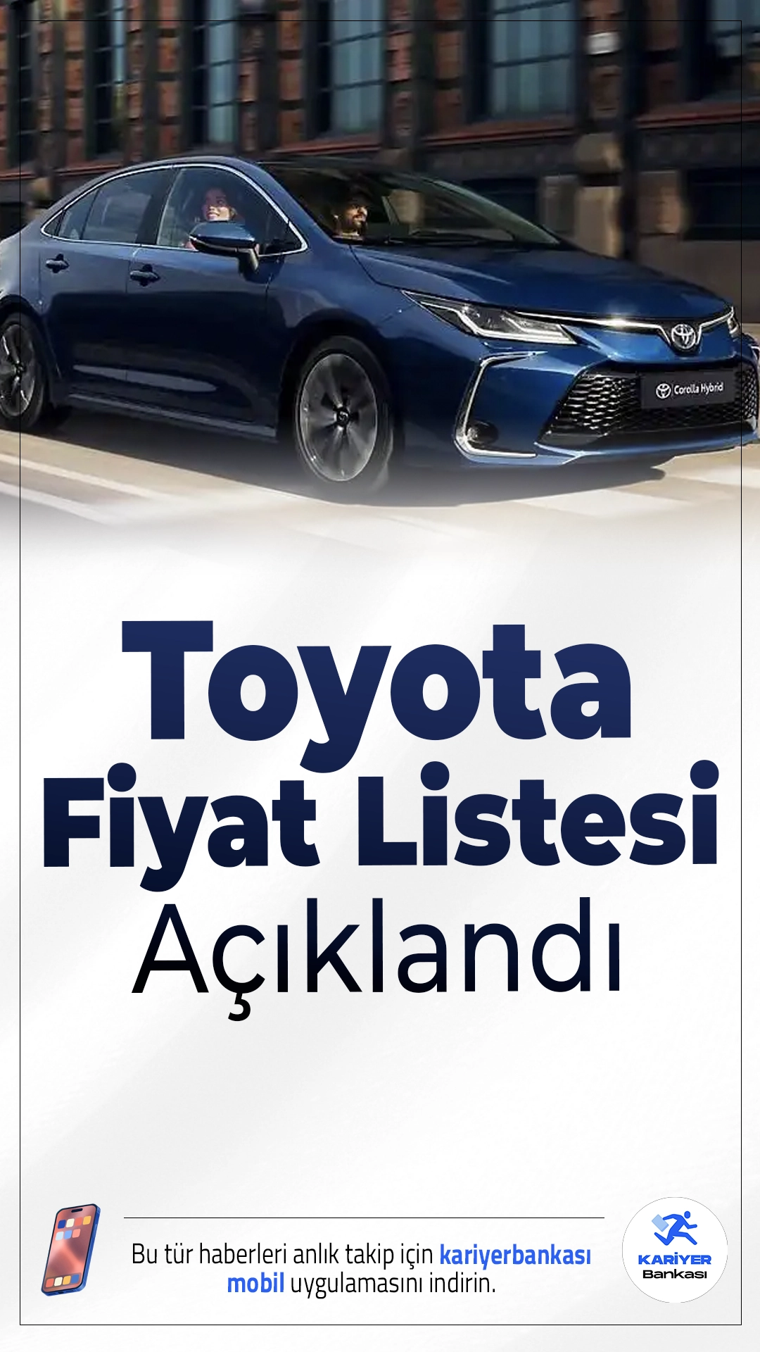 Toyota Aralık 2025 Fiyat Listesi Açıklandı.Toyota, Aralık 2025’e özel sıfır araç fiyat listesini açıkladı. Bazı modellerde ciddi indirimler yapılırken, bazı araçlarda ise fiyat artışları dikkat çekiyor. Corolla ve Corolla Cross Hybrid modellerinde 390 bin TL ile 770 bin TL’ye varan indirimler öne çıkıyor.