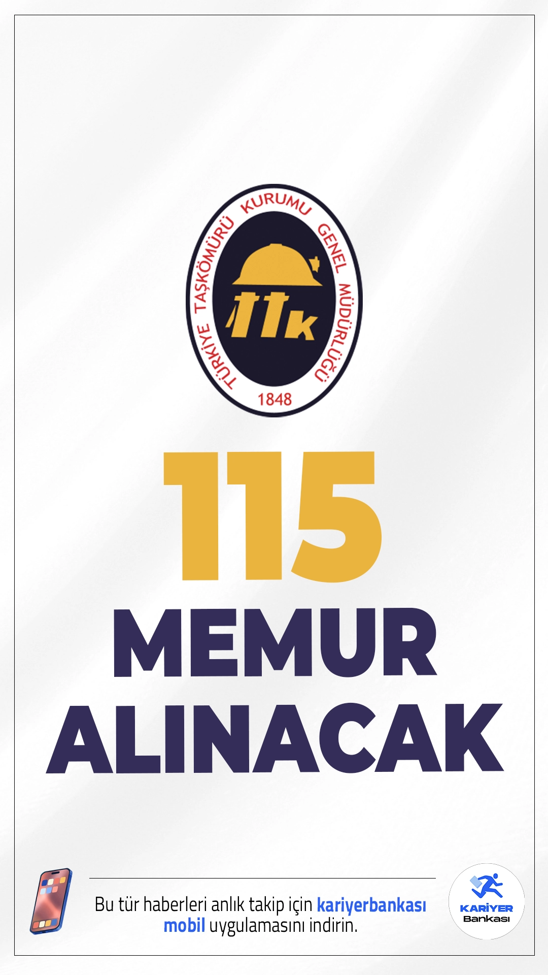 Türkiye Taşkömürü Kurumu(TTK) 115 Memur Alımı Yapacak.KPSS 2025/2 tercihleri ile Türkiye Taşkömürü Kurumu Genel Müdürlüğüne (TTK) ortaöğretim, ön lisans ve lisans mezunlarından, mülakatsız merkezi atama yoluyla 115 memur alımı yapılacak. Tercih yapacak adayların belirtilen şartları, nitelik kodları ve özel koşulları taşıması gerekmektedir.
