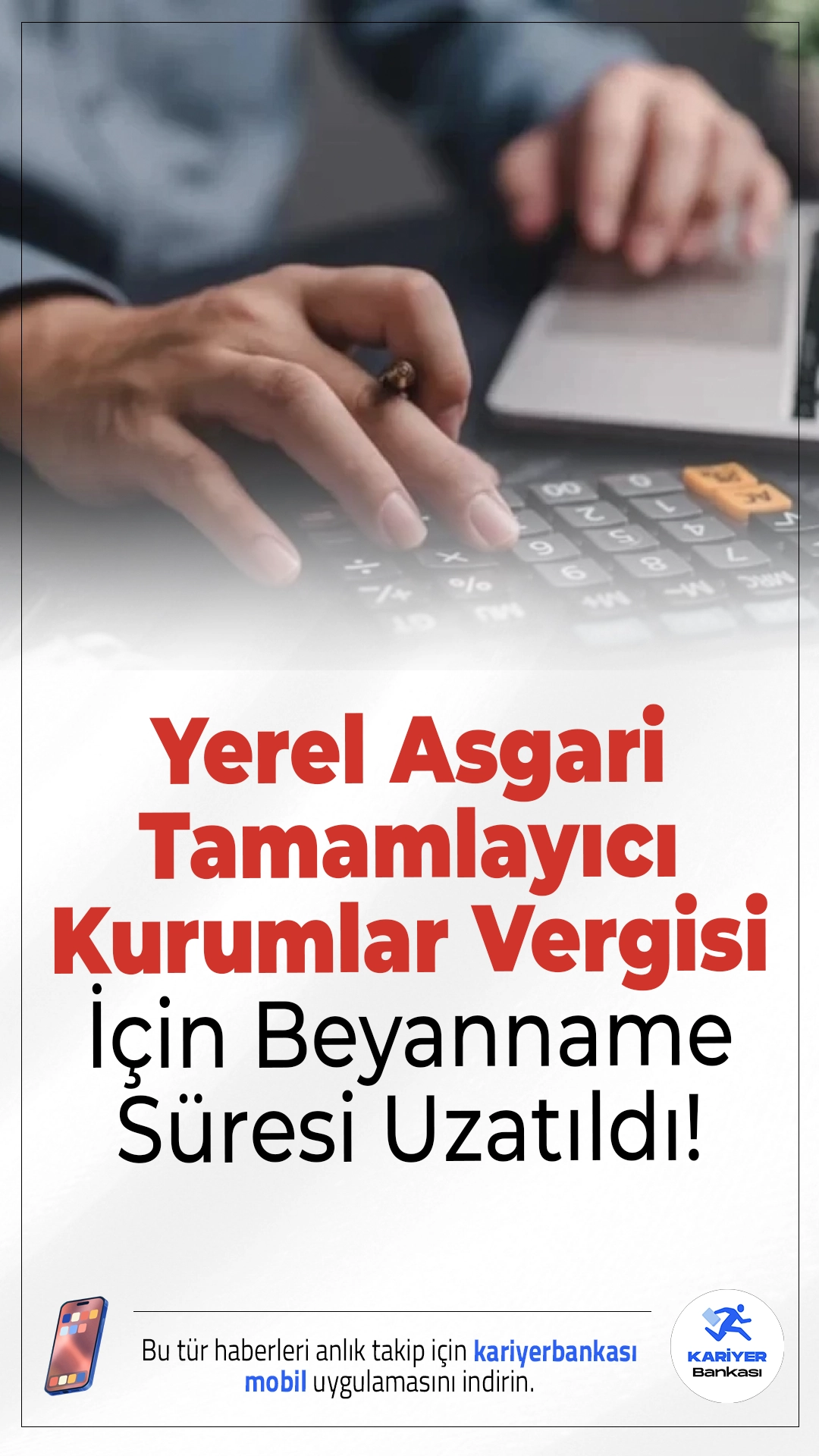 Yerel Asgari Tamamlayıcı Kurumlar Vergisi İçin Beyanname Süresi Uzatıldı!Gelir İdaresi Başkanlığı (GİB), 2024 hesap dönemine ilişkin yerel asgari tamamlayıcı kurumlar vergisi beyannamesi verme ve ödeme sürelerinin uzatıldığını duyurdu.