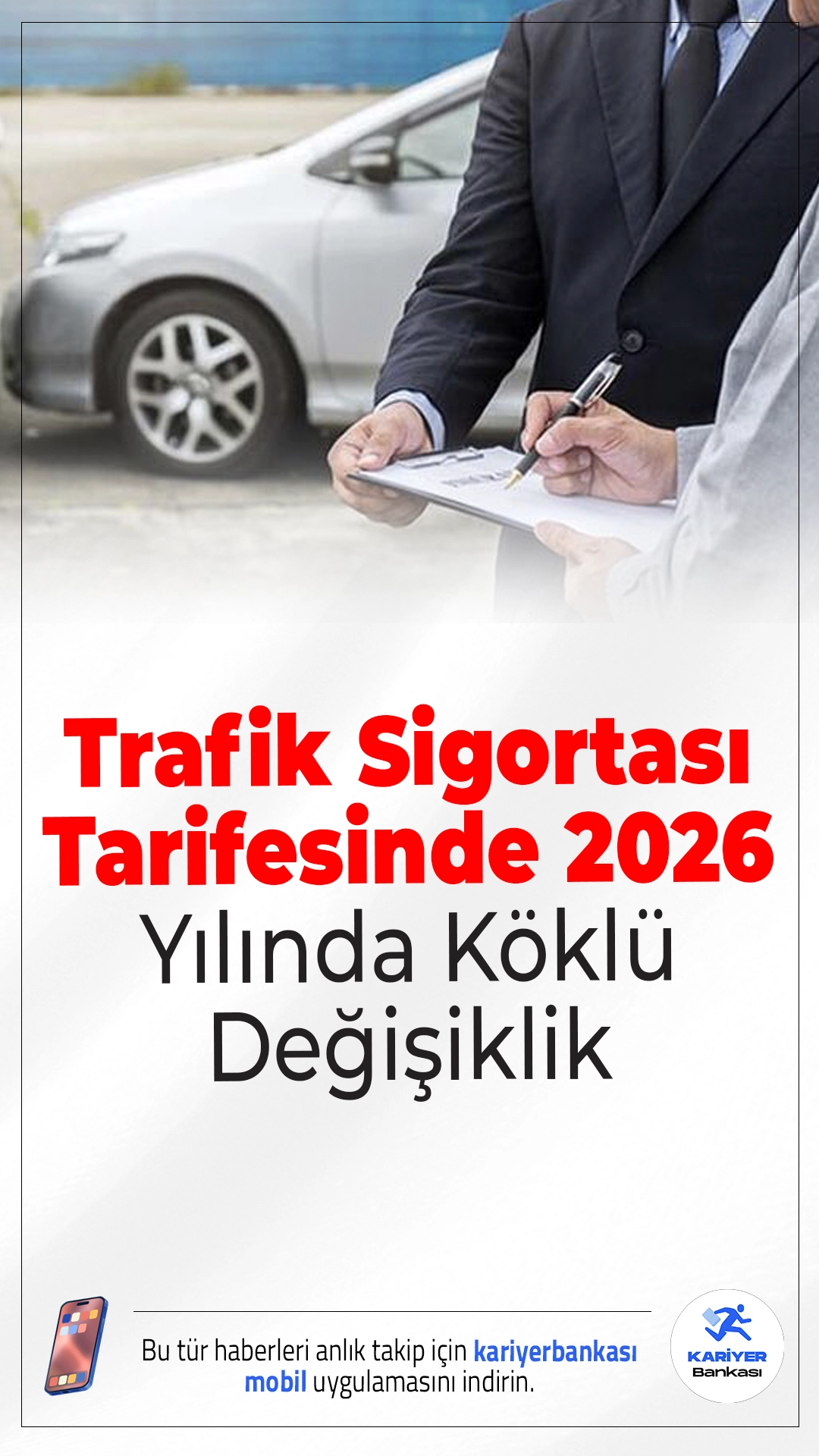 Trafik Sigortası Tarifesinde 2026 Yılında Köklü Değişiklik.Zorunlu trafik sigortası poliçelerinde prim hesaplama ve teminat limitleri değişiyor. 1 Ocak 2026’dan itibaren yeni düzenlemeler yürürlüğe girecek.