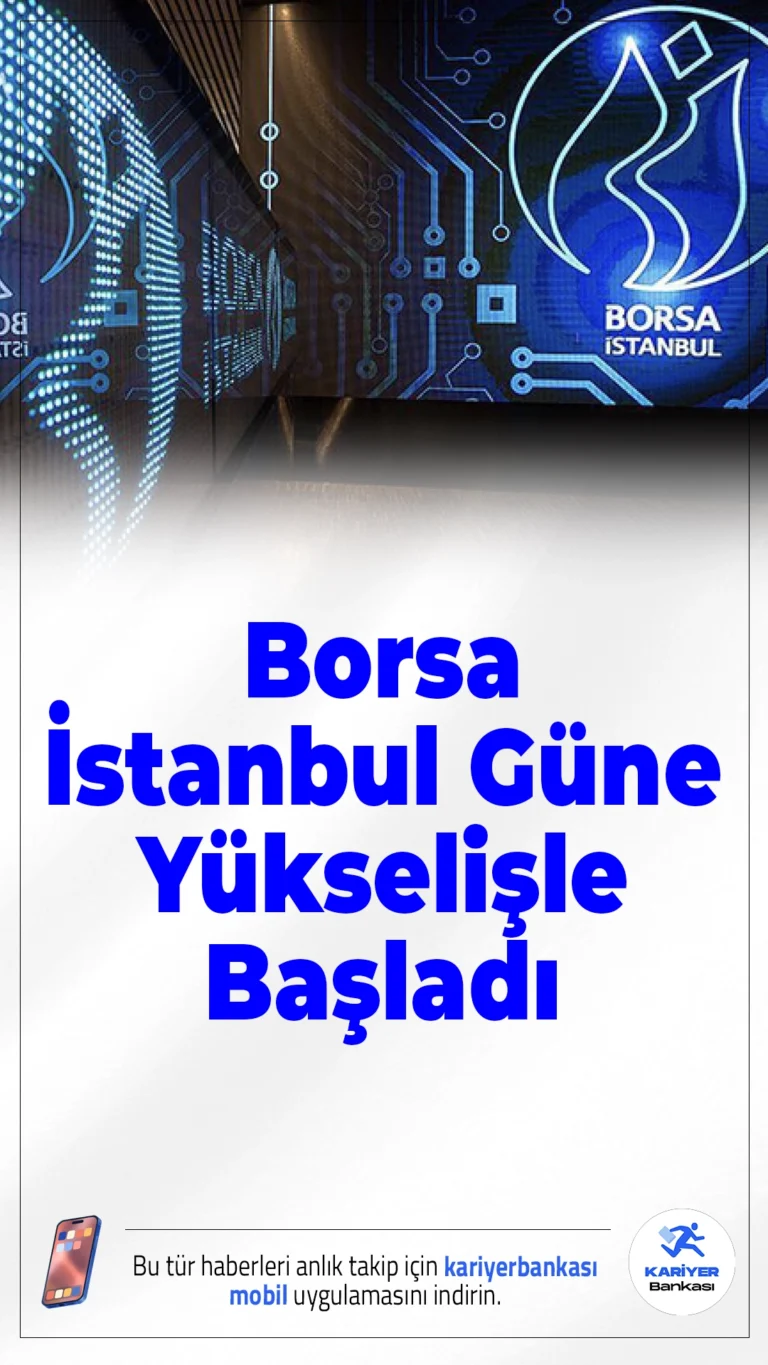 Borsa İstanbul Günü Yükselişle Açtı.Borsa İstanbul'da yükseliş trendi devam ediyor. Dün tarihi zirvesini yenileyen BIST 100 endeksi, bugünkü açılışta da yukarı yönlü hareket etti. Küresel risklere rağmen yurt içi piyasaların pozitif ayrışması dikkat çekiyor.