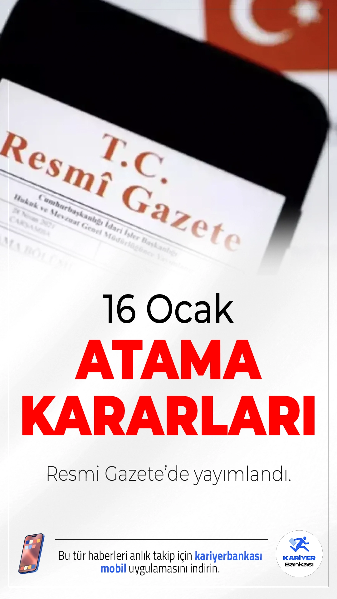 16 Ocak 2026 Atama Kararları Resmi Gazete'de Yayımlandı.16 Ocak 2026 tarihli Resmi Gazete'de yayımlanan atama kararlarıyla birlikte mülki idarede 16 üst düzey görevli birinci sınıf mülki idare amirliğine terfi etti.