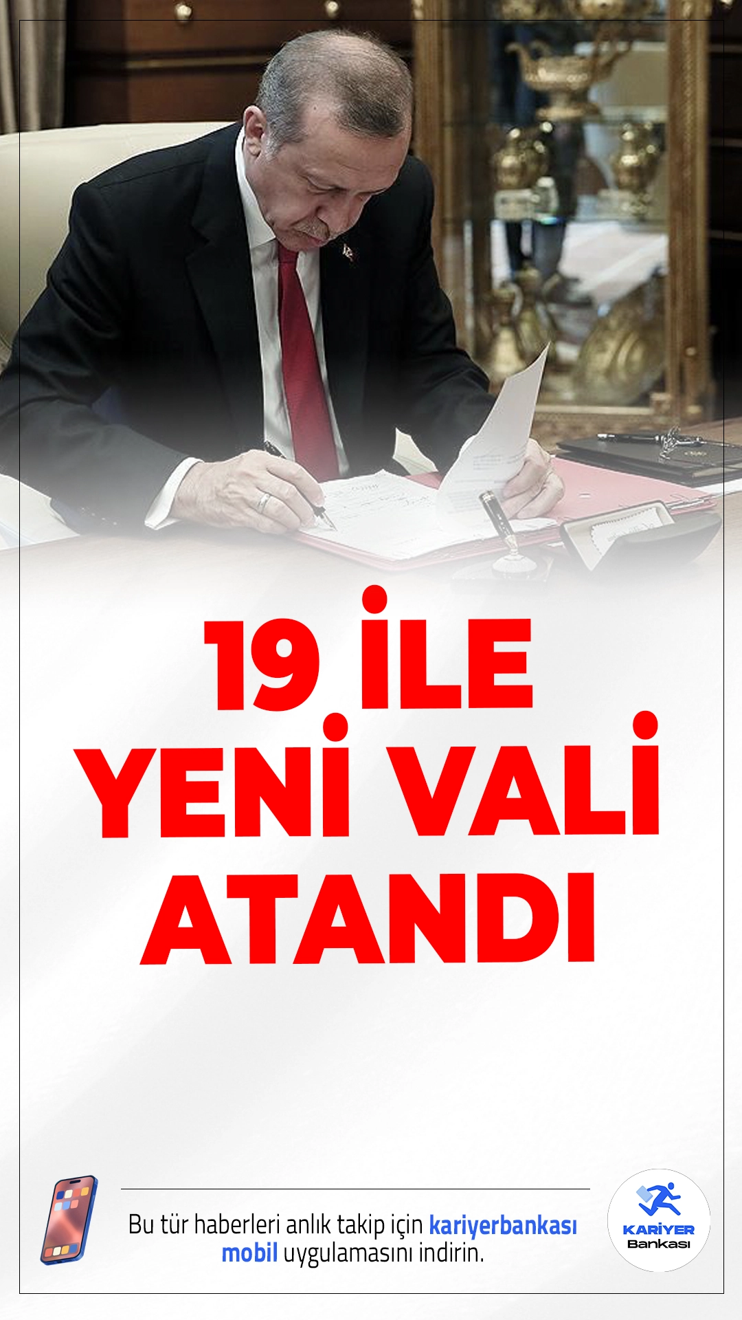 19 İle Yeni Vali Ataması Yapıldı: İşte Görev Değişiklikleri.Cumhurbaşkanı Erdoğan imzasıyla yayımlanan Valiler Kararnamesi kapsamında 19 ile yeni vali atanırken, 7 vali merkeze çekildi.