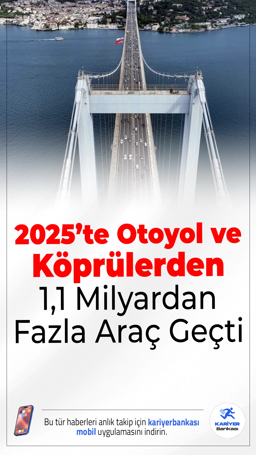 2025’te Otoyol ve Köprülerden 1,1 Milyardan Fazla Araç Geçti.Ulaştırma ve Altyapı Bakanı Abdulkadir Uraloğlu, 2025 yılında Türkiye genelindeki otoyol ve köprülerden 1 milyar 122 milyon 336 bin 942 aracın geçtiğini açıkladı. Bu rakam, kara yollarındaki yoğunluğu ve altyapı projelerinin önemini bir kez daha ortaya koydu.