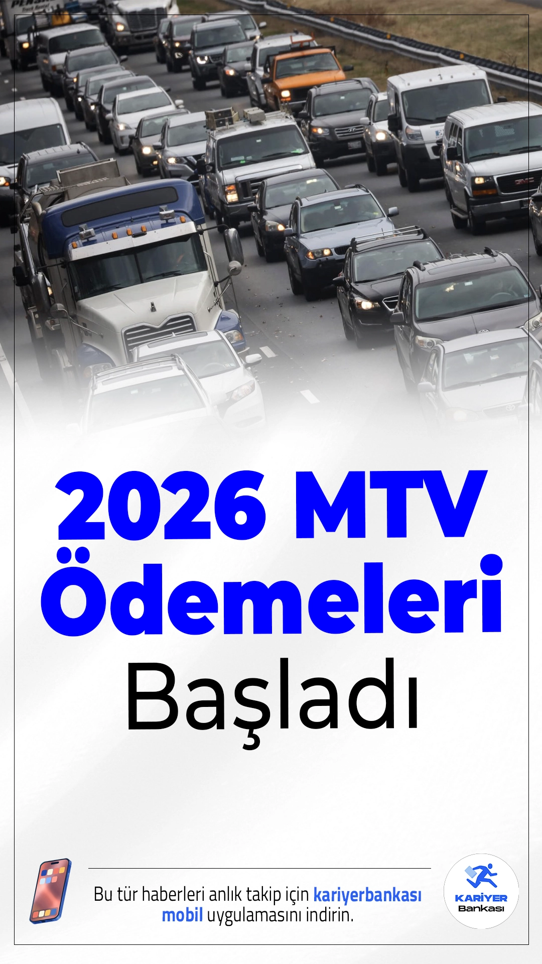 2026 MTV Ödemeleri Başladı: İlk Taksit İçin Son Gün 2 Şubat.Motorlu Taşıtlar Vergisi’nin (MTV) 2026 yılına ait ilk taksit ödeme süreci başladı. Mükelleflerin bu ödemeyi en geç 2 Şubat Pazartesi gününe kadar tamamlaması gerekiyor.