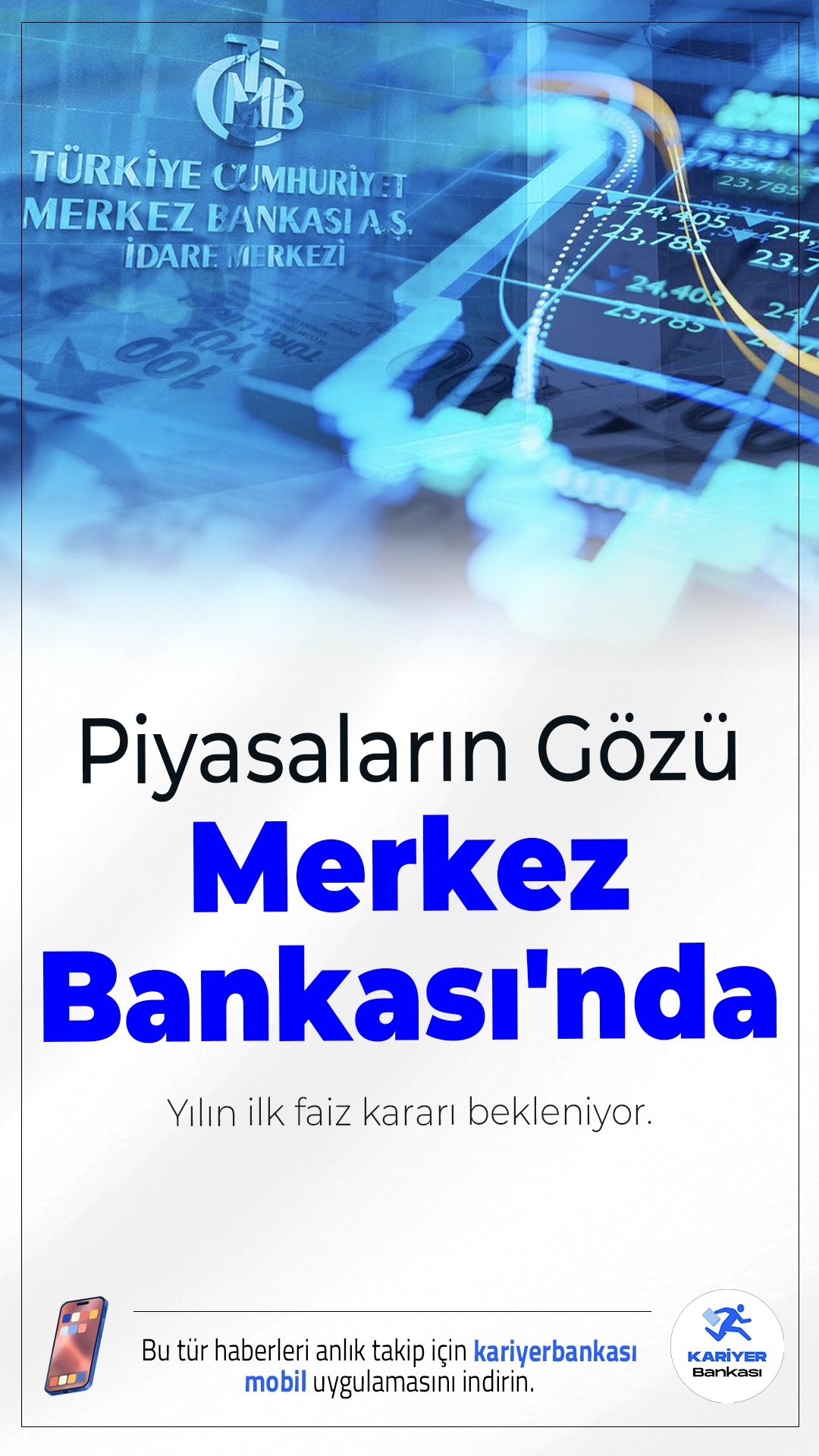 Piyasaların Gözü Merkez Bankası'nda: Yılın İlk Faiz Kararı Bekleniyor.2026 yılına zamlarla başlayan piyasalar, şimdi gözünü Türkiye Cumhuriyet Merkez Bankası’nın 22 Ocak Perşembe günü açıklayacağı faiz kararına çevirdi.
