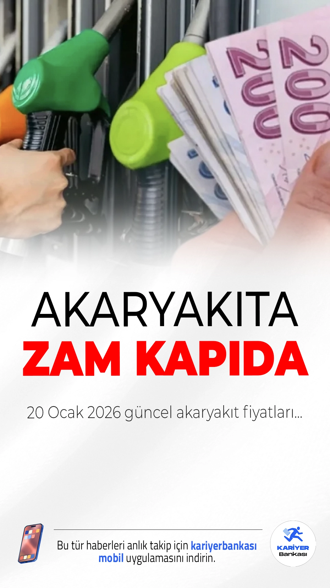 Akaryakıtta Yeni Zam Yolda! 20 Ocak 2026 Güncel Akaryakıt Fiyatları Belli Oldu.Brent petrol fiyatları ve döviz kurlarındaki artış sonrası motorine 1,15 TL zam bekleniyor. İşte İstanbul, Ankara ve İzmir'de güncel benzin, motorin ve LPG fiyatları...