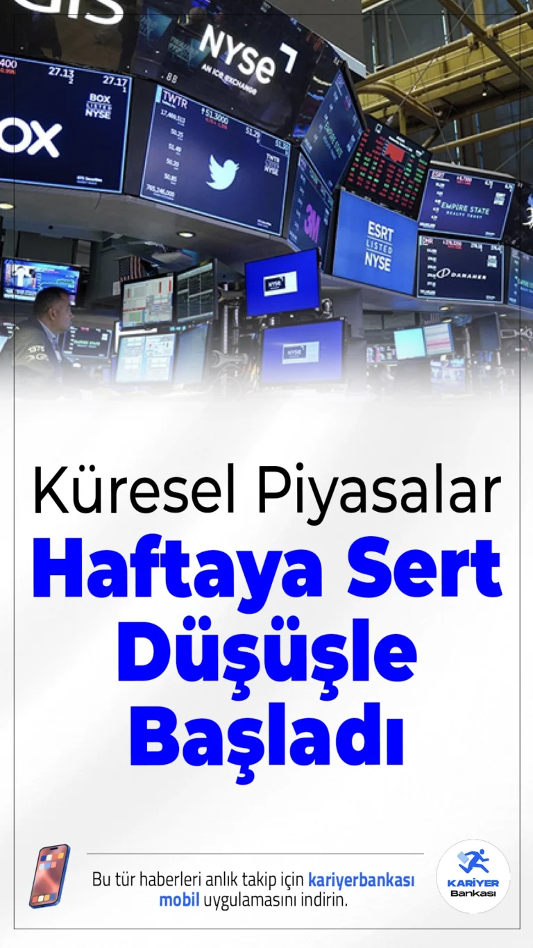 Küresel Piyasalar Haftaya Sert Düşüşle Başladı.Jeopolitik tansiyon, teknoloji hisselerindeki sert satışlar ve ABD'yi etkisi altına alan kar fırtınası küresel piyasaları negatif etkiledi. Altın ve gümüş rekor kırarken, yatırımcı temkinli.