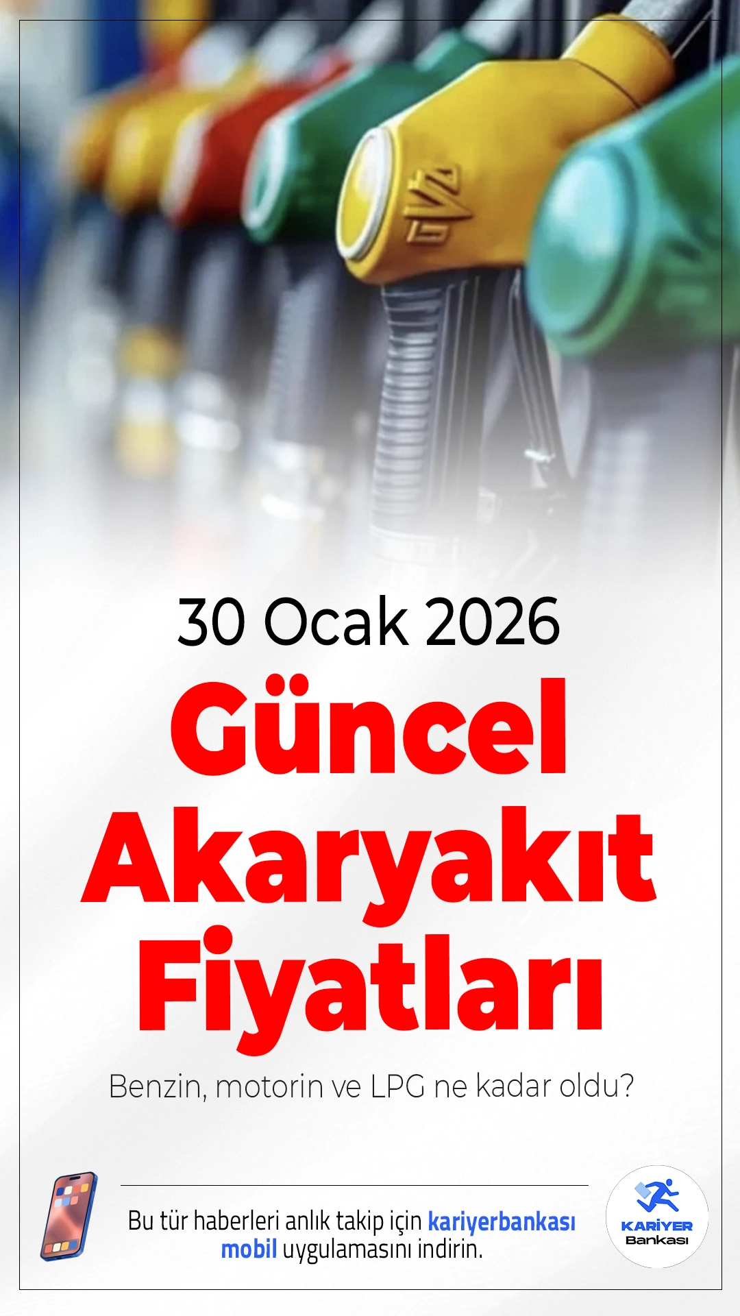 30 Ocak 2026 Güncel Akaryakıt Fiyatları: Benzin, Motorin ve LPG Ne Kadar Oldu?Petrol fiyatlarındaki küresel dalgalanmalar ve döviz kurundaki hareketlilik akaryakıt fiyatlarını etkilemeye devam ediyor. İşte İstanbul, Ankara ve İzmir'de güncel benzin, motorin ve LPG fiyatları...