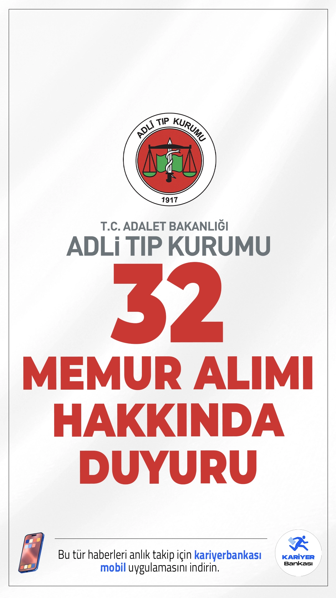 ATK 32 Memur Alımı Hakkında Duyuru. Adli Tıp Kurumu sayfasından yayımlanan duyuruda, 32 memur alımı kapsamında sözlü sınav sonuçlarının açıklandığı aktarıldı. Adaylar, mülakat sonuçlarına aşağıdaki sonuç sorgulama linki üzerinden ulaşabilirler.