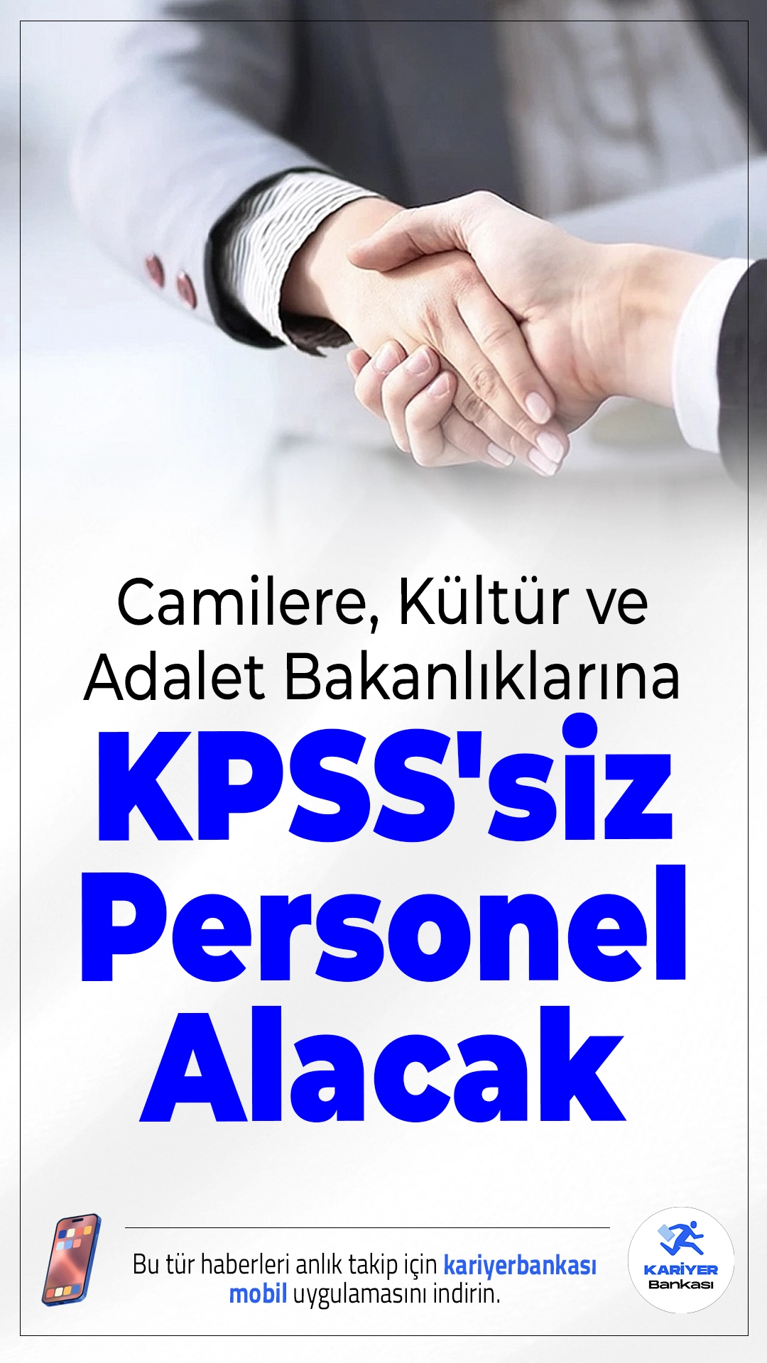 Camilere, Kültür ve Adalet Bakanlıklarına KPSS'siz Personel Alımı Yapılacak.İŞKUR, Ocak 2026 itibariyle kamu kurumlarına yönelik yeni personel alımlarını duyurdu. Bu kapsamda “İşgücü Uyum Programı (İUP)” üzerinden 4.534 kişilik büyük bir alım ilanı yayımlandı. Camilerden valiliklere, Kültür ve Turizm Bakanlığı’ndan Adalet Bakanlığı’na kadar geniş yelpazede kamu kurumlarına geçici personel alımı yapılacak. Alımlar İŞKUR üzerinden online olarak gerçekleştirilecek.