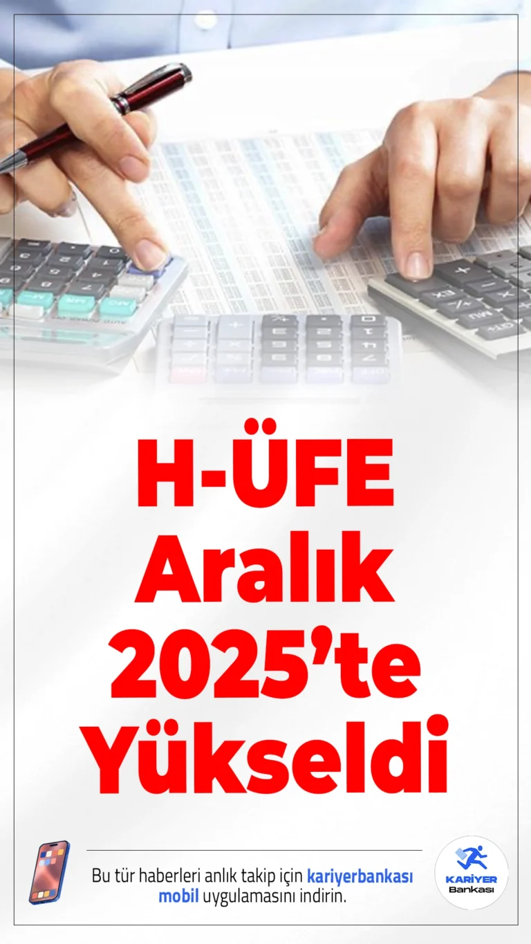 Hizmet Üretici Fiyat Endeksi Aralık 2025’te Yükseldi.TÜİK verilerine göre, H-ÜFE Aralık 2025’te aylık bazda %0,78, yıllık bazda ise %35,11 oranında artış gösterdi. En yüksek yıllık artış gayrimenkul ve mesleki hizmetlerde görüldü.