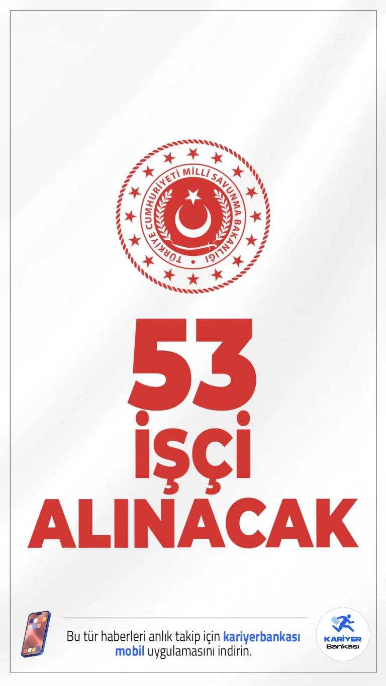 MSB TMSY Kapsamında 53 İşçi Alımı Yapacak.Milli Savunma Bakanlığı (MSB), terörle mücadelede malul sayılmayacak şekilde yaralanan vatandaşlar arasından sürekli işçi alımı yapacağını duyurdu. Bu alım, ilgili yönetmelikler doğrultusunda yapılacak olup yalnızca belirli şartları taşıyan adayları kapsayacaktır.
