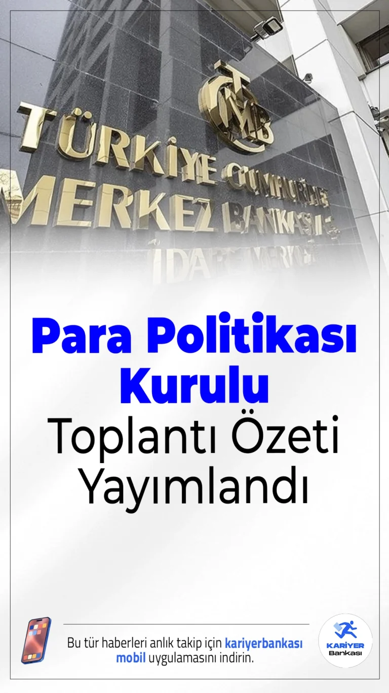 Merkez Bankası Para Politikası Kurulu Toplantı Özeti Yayımlandı.TCMB, 22 Ocak 2026 tarihli Para Politikası Kurulu (PPK) toplantısının özetini yayımladı. Özet, talep koşullarının dezenflasyona verdiği desteğin zayıfladığını ancak sürdüğünü ortaya koydu.