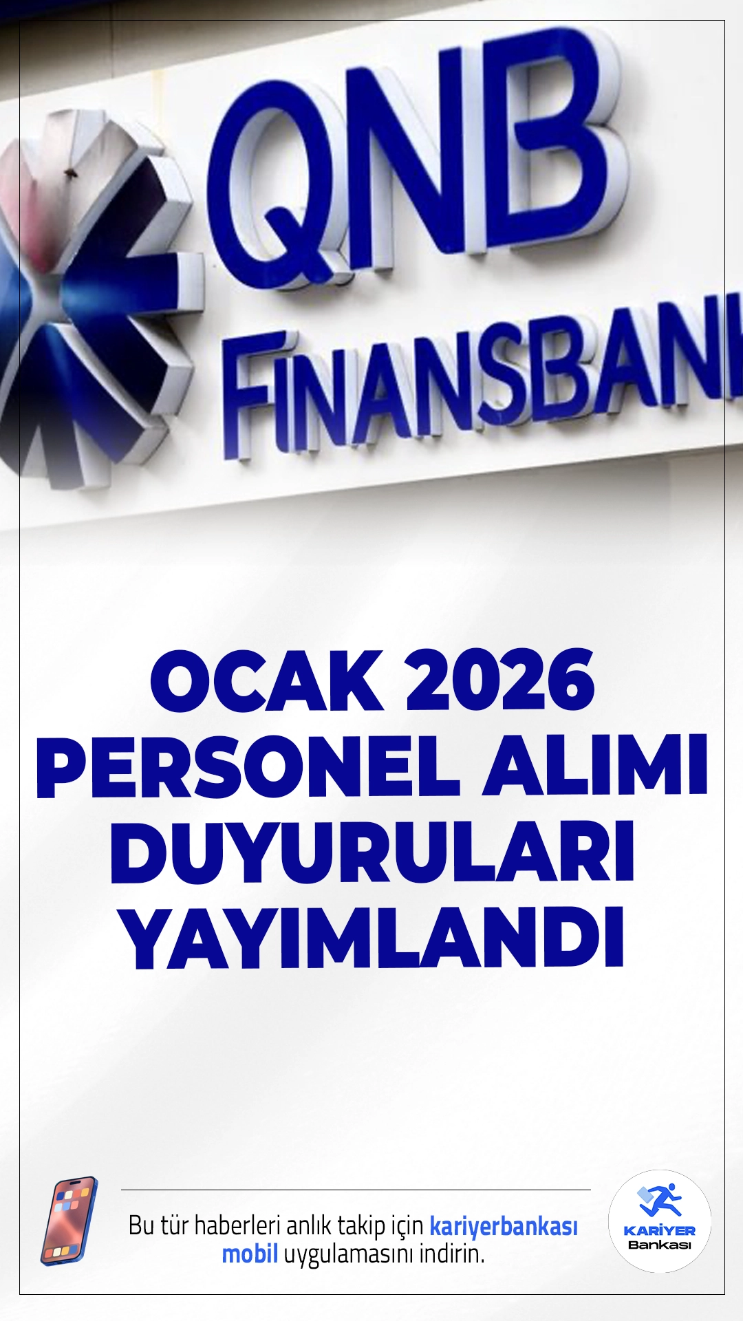 QNB Finansbank Ocak 2026 Personel Alımı Duyurusu Yayınladı.QNB Finansbank, Ocak 2026 yılı itibariyle Türkiye genelinde en az lise mezunu adaylar arasından personel alımı yapacak. Alımlar, bankanın farklı departmanlarına ve çeşitli şehirlerdeki şubelerine yönelik gerçekleştirilecek. Alım yapılacak pozisyonlar ve şartlar haberimizde.