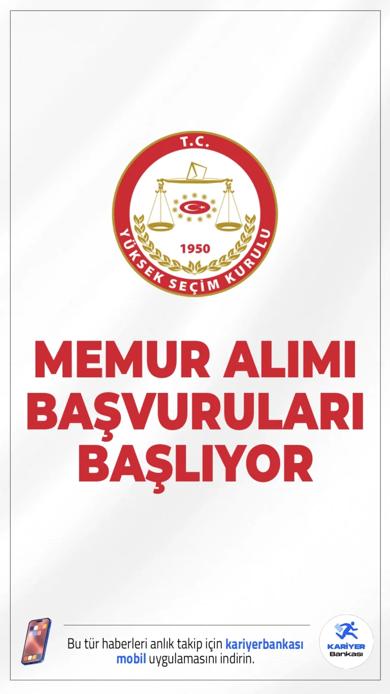 YSK 135 Memur Alımı Başvuruları Başlıyor.Yüksek Seçim Kurulu (YSK), 657 sayılı Devlet Memurları Kanunu kapsamında memur alımı gerçekleştirecek. İlgili alım duyurusuna göre, merkez teşkilatına 25, taşra teşkilatına ise 110 personel alınacak. Başvurular 14 Ocak 2026 tarihinde başlıyor.Başvuru şartları ve kontenjanlar haberimizde.