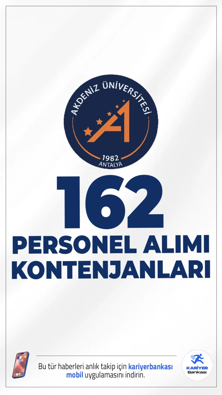 Akdeniz Üniversitesi 162 Personel Alımı Kontenjanları.Akdeniz Üniversitesi personel alımı için başvuru işlemleri devam ediyor. Resmi Gazete'de yayımlanan duyuruda, Akdeniz Üniversitesine hemşire, ebe, çocuk gelişimcisi, sağlık teknikeri, destek personeli( hizmetli, aşçı, şoför), koruma ve güvenlik görevlisi, teknisyen ünvanlarında sözleşmeli personel alımı yapılacağı aktarıldı.Başvuru şartları ve kontenjan dağılımı dair detaylar haberimizde.