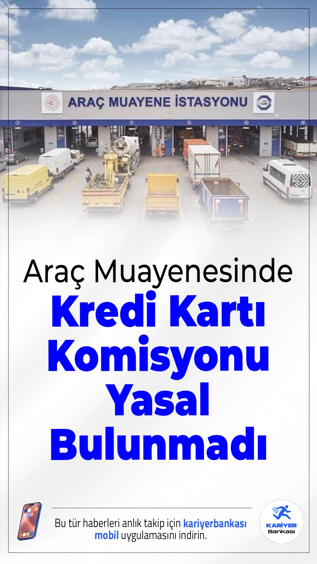 TÜVTÜRK'te Kredi Kartı Komisyonu Yasal Bulunmadı.Tokat’ın Niksar ilçesinde aracını muayene ettiren bir vatandaş, kredi kartı ile ödeme sırasında alınan komisyon bedelini yargıya taşıdı. Tüketici Hakem Heyeti, alınan ücretin mevzuata aykırı olduğuna hükmederek iadesine karar verdi.