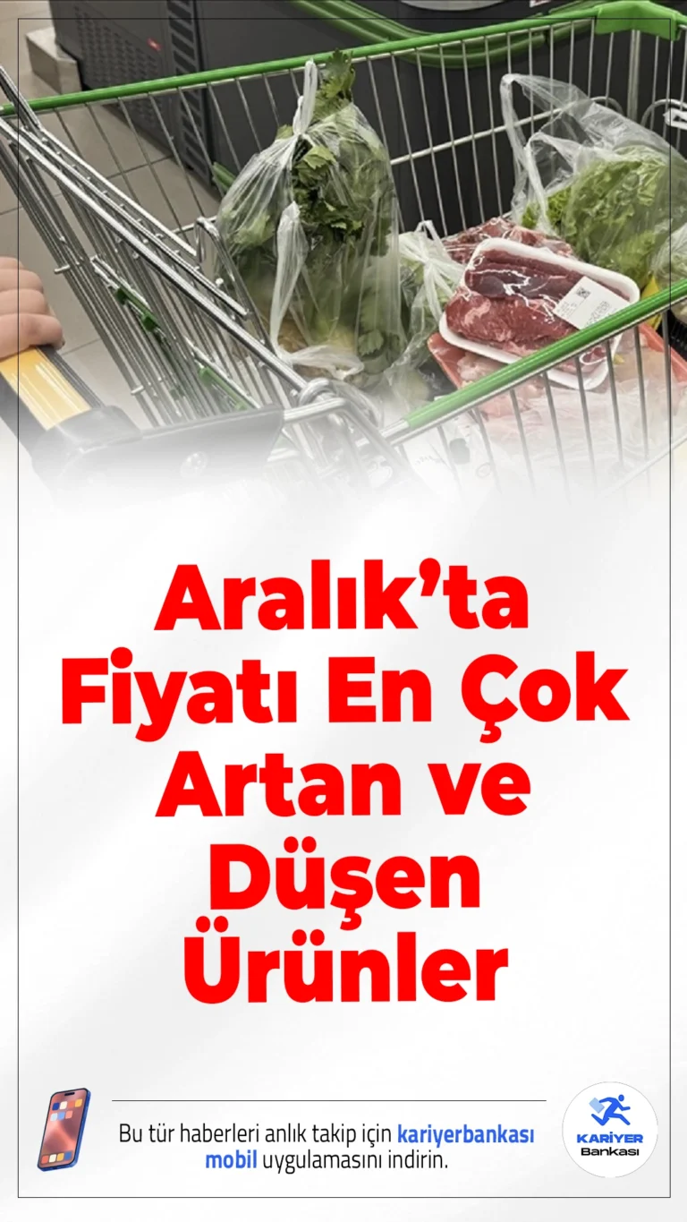 Aralık 2025'te Fiyatı En Çok Artan ve Düşen Ürünler Açıklandı.TÜİK'in yayımladığı enflasyon verilerine göre Aralık 2025'te fiyatı en çok artan ürün taze balık olurken, en fazla düşüş hava yolu yolcu taşımacılığında yaşandı. İşte detaylar…