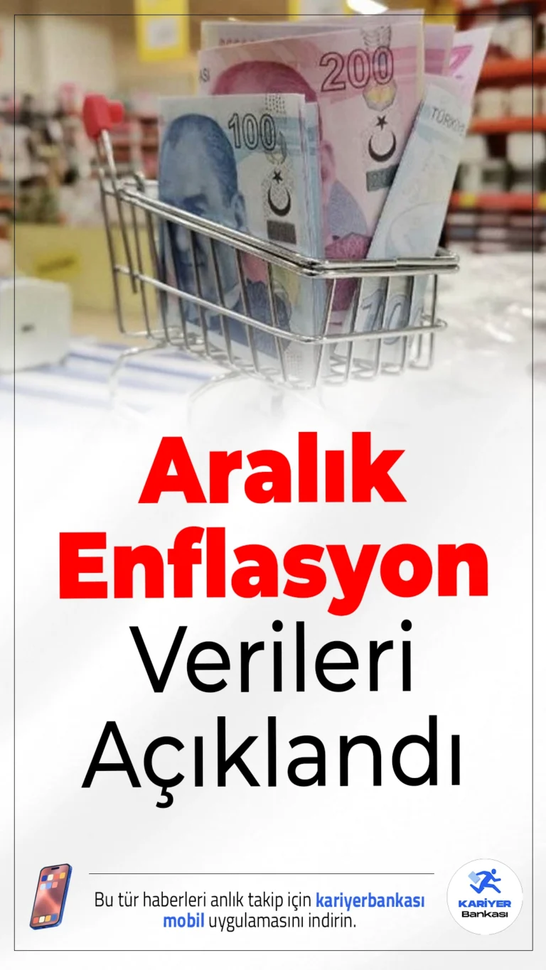 Aralık Ayı Enflasyon Verileri Açıklandı.Türkiye İstatistik Kurumu (TÜİK) Aralık ayı enflasyon verilerini açıkladı.