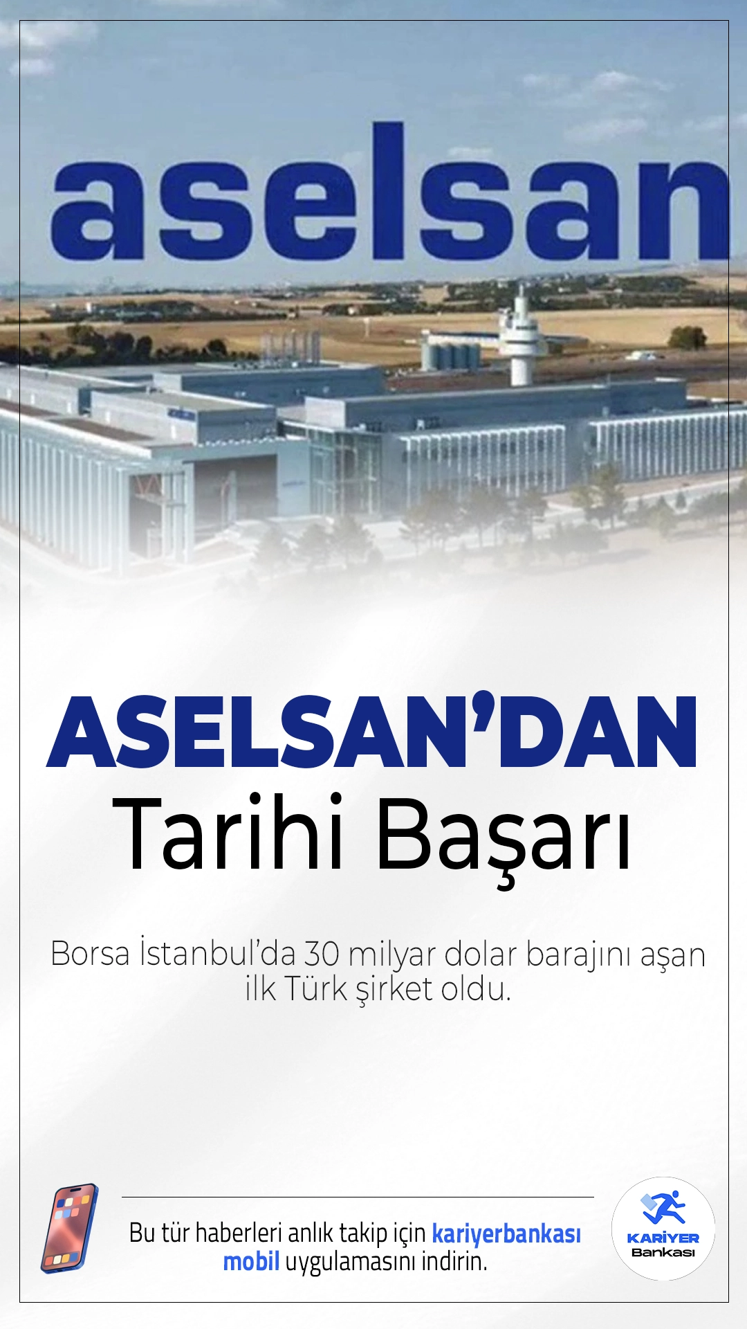 ASELSAN’dan Tarihi Başarı.ASELSAN, 30 milyar doları aşan piyasa değeriyle Borsa İstanbul’da bir ilke imza attı. Şirket, Avrupa’nın en değerli ilk 10 savunma sanayi firması arasına girerek küresel çapta büyük bir başarıya ulaştı.