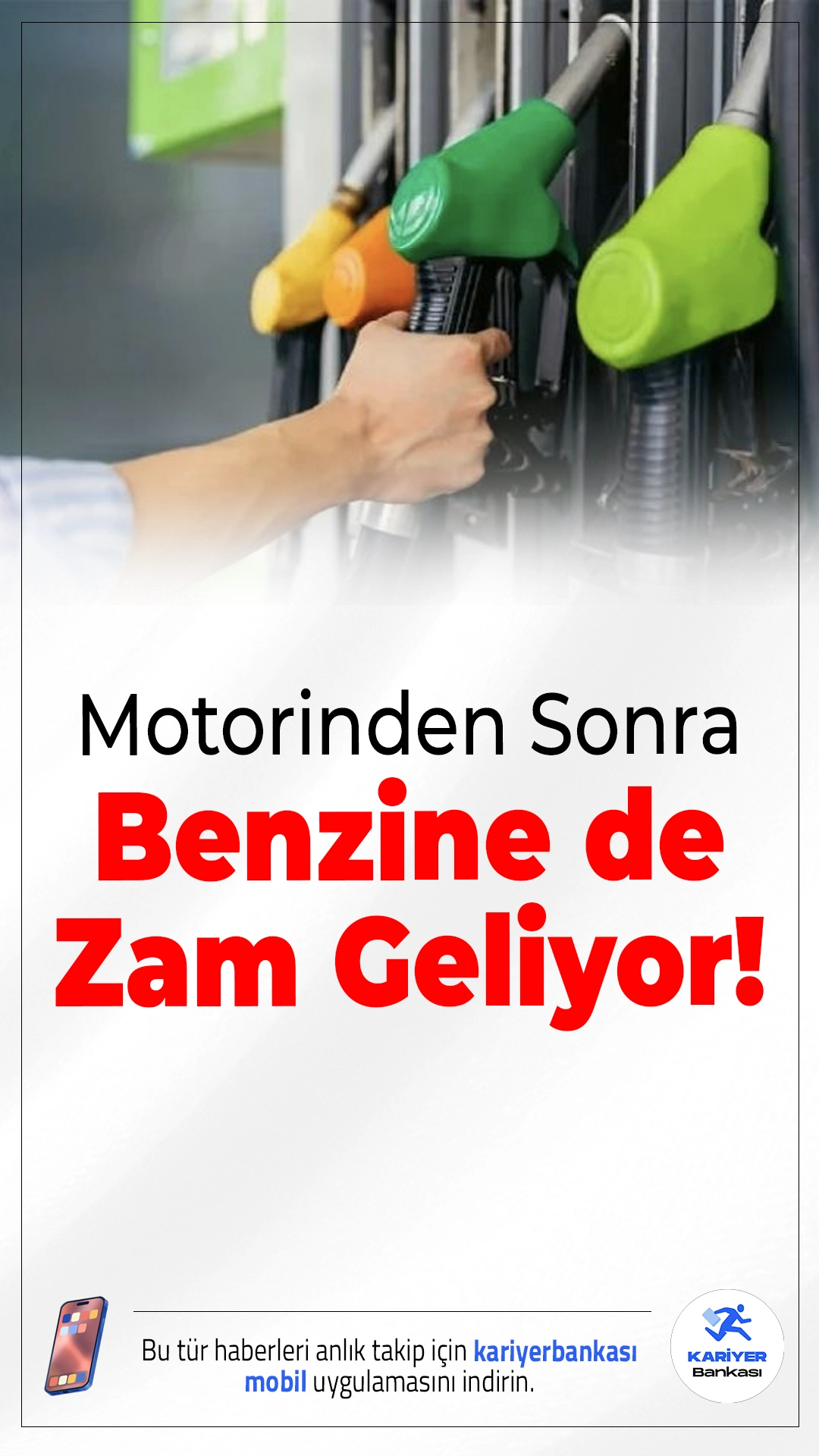Motorin Zammının Ardından Benzine de Zam Geliyor!Akaryakıt fiyatlarında artış sürüyor: 27 Ocak Salı günü benzine 1,11 TL zam gelmesi bekleniyor.