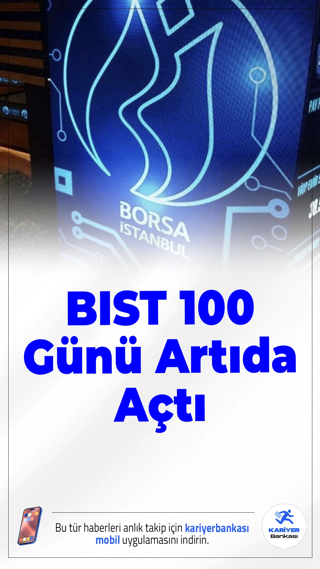 Borsa 2026’ya Yükselişle Başladı.Borsa İstanbul'da BIST 100 endeksi, 2026'nın ilk işlem gününe %0,31 artışla 11.296,52 puanla başladı. Bir önceki gün %0,37 yükselişle kapatan endekste yeni yılın ilk sabahı da alım ağırlıklı bir hava hâkimdi.