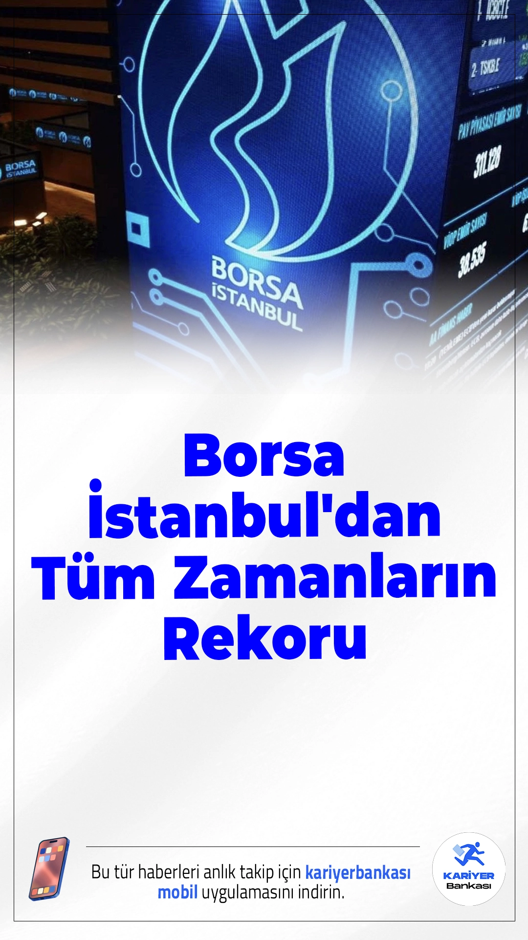 Borsa İstanbul'dan Tüm Zamanların Rekoru.Yeni yılın ikinci işlem gününe yükselişle başlayan Borsa İstanbul, Aralık ayı enflasyon verilerinin ardından yukarı yönlü ivmesini artırarak tarihi bir zirveye ulaştı. BIST 100 endeksi, 11.675 puanla tüm zamanların en yüksek seviyesinigördü.