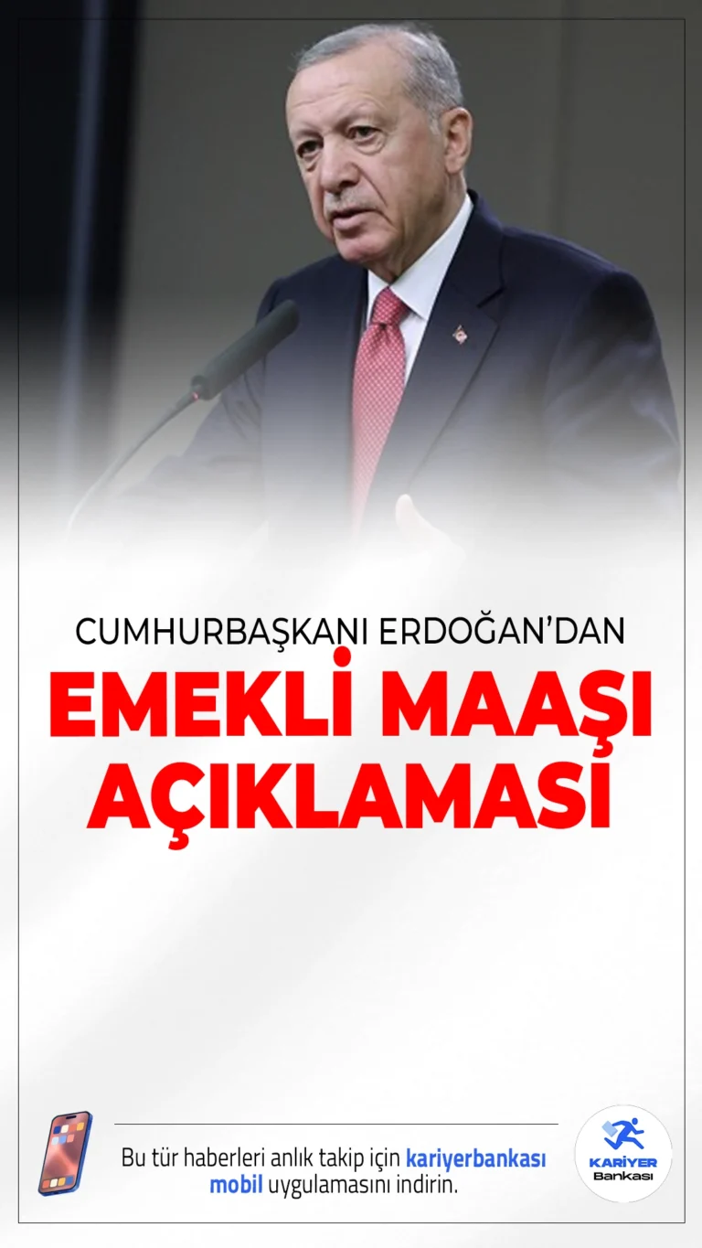 Cumhurbaşkanı Erdoğan'dan Emekli Maaşı Açıklaması.Cumhurbaşkanı Erdoğan, en düşük emekli maaşının 20 bin TL’ye çıkarılacağını açıkladı. Suriye ve ekonomiye dair önemli mesajlar da verdi.