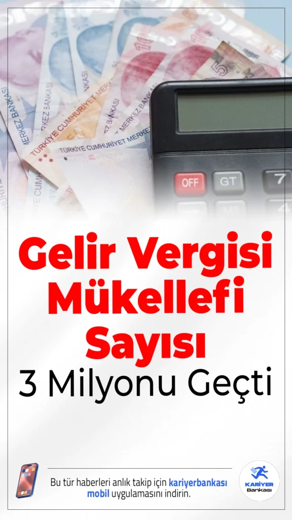 Gelir Vergisi Mükellefi Sayısı 3 Milyonu Geçti.2025 yılında Türkiye genelinde gelir vergisi mükellefi sayısı yüzde 15,3 oranında artış göstererek 3 milyon barajını aştı. GİB verilerine göre, bu artış özellikle kira geliri beyanlarındaki yükseliş ve denetimlerin etkisiyle dikkat çekti.
