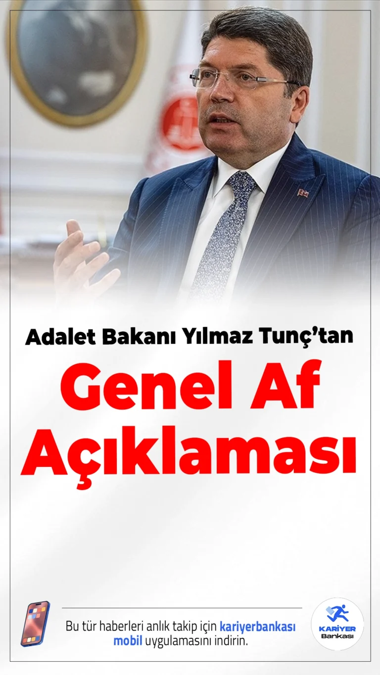 Adalet Bakanı Tunç: Af ve İnfaz Düzenlemesi Yok.Adalet Bakanı Yılmaz Tunç, 12. Yargı Paketi’ne dair merak edilen konulara açıklık getirdi. Pakette af ya da infaz indirimi düzenlemesinin bulunmadığını duyurdu.