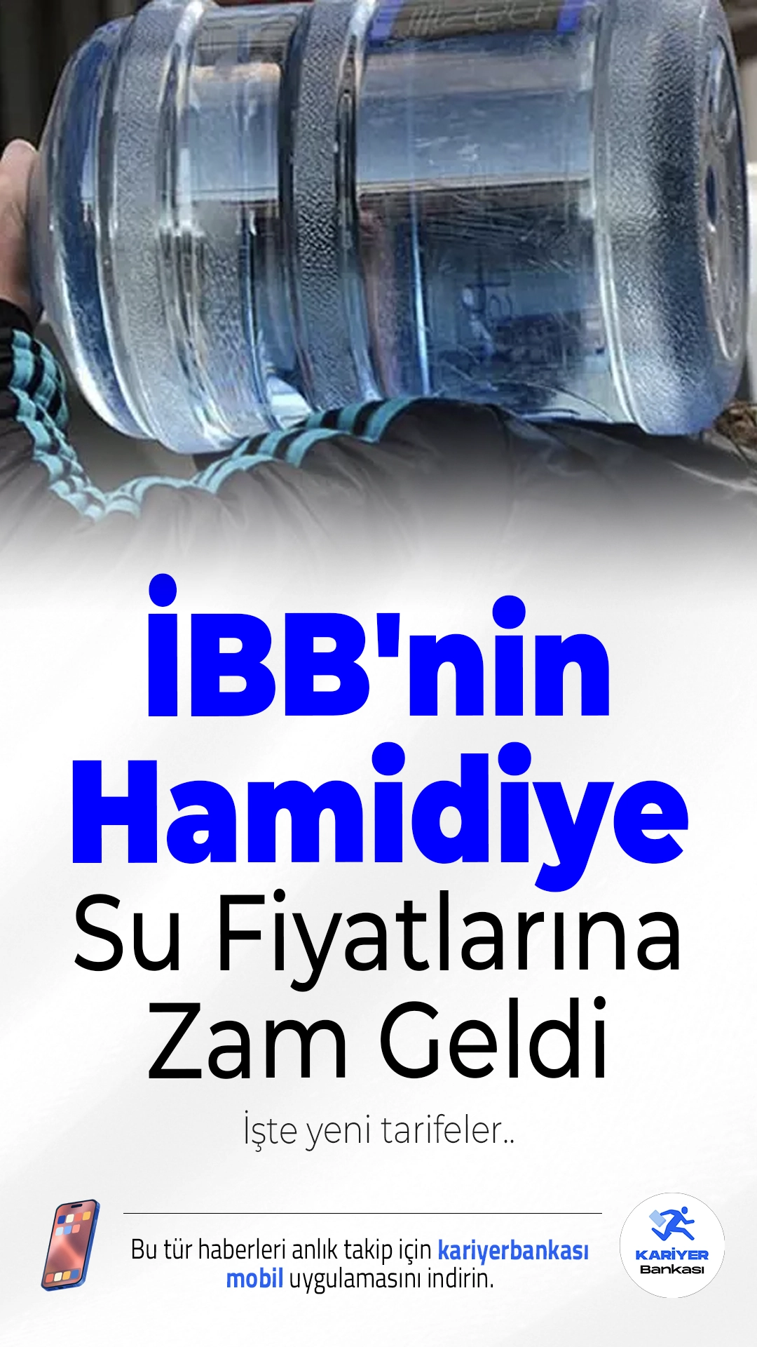 İBB'nin Hamidiye Su Fiyatlarına Zam Geldi: İşte Yeni Tarifeler.İstanbul Büyükşehir Belediyesi iştiraki Hamidiye AŞ, damacana su fiyatlarına 1 Şubat itibarıyla geçerli olacak şekilde yüzde 25'e varan oranda zam yaptı.